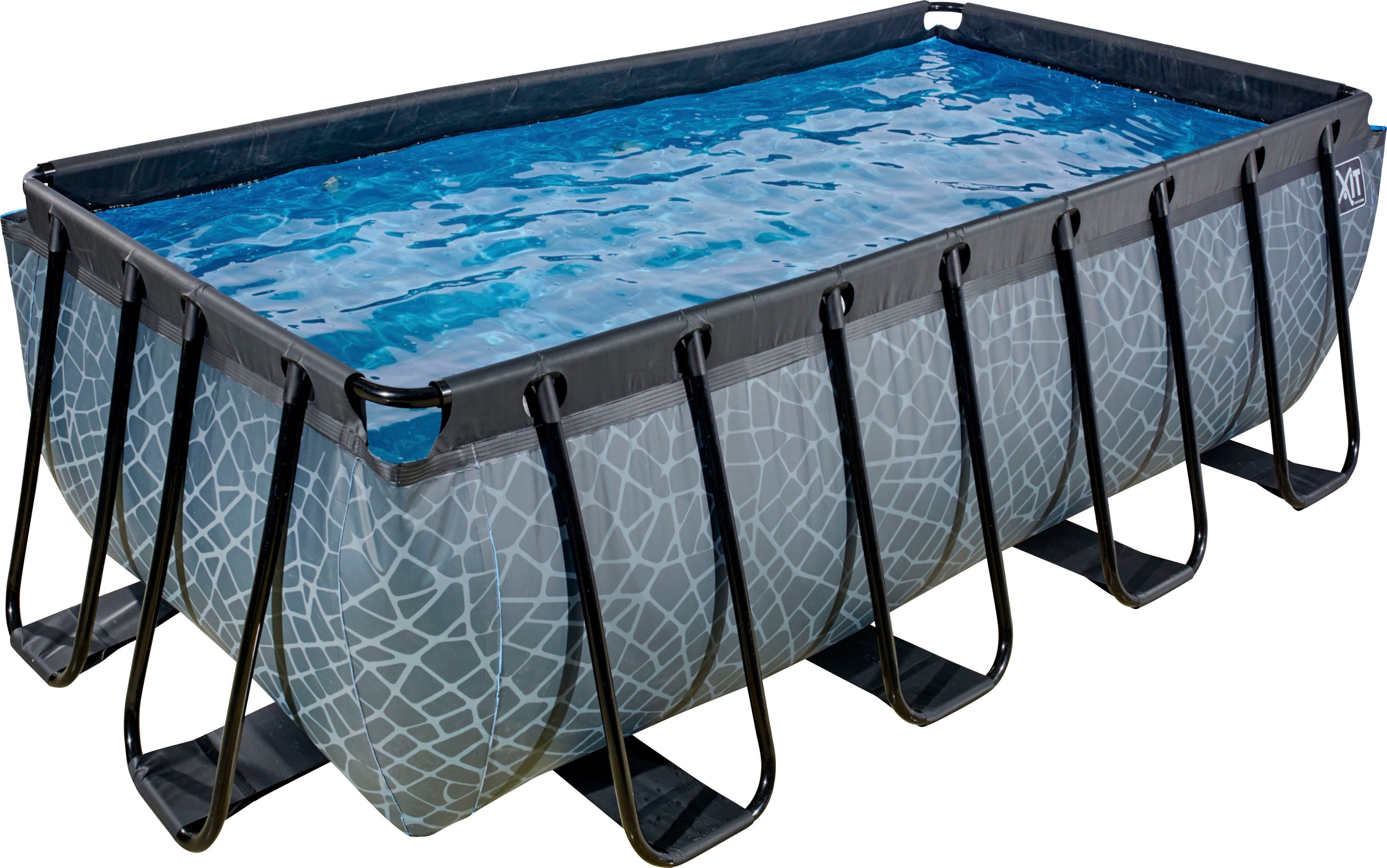 EXIT Framepool (Set, 3-tlg), BxLxH: 200x400x122 cm, mit Kartuschenfilter und Sicherheitsleiter