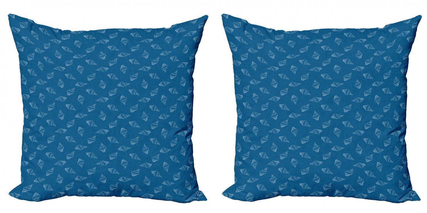 Kissenbezüge Modern Accent Spiral Doppelseitiger (2 Muscheln und weiß Blau Abakuhaus Stück), Digitaldruck