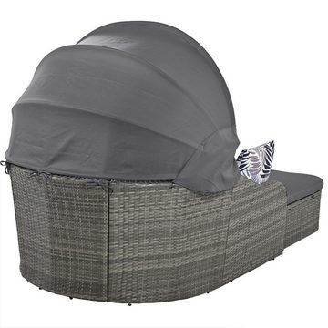 XDeer Gartenlounge-Set Gartenlounge Set PE-Rattan mit verstellbarem Baldachin, Allwetter Terrassen Sonnenliege Doppel-Lounge aus Korbgeflecht