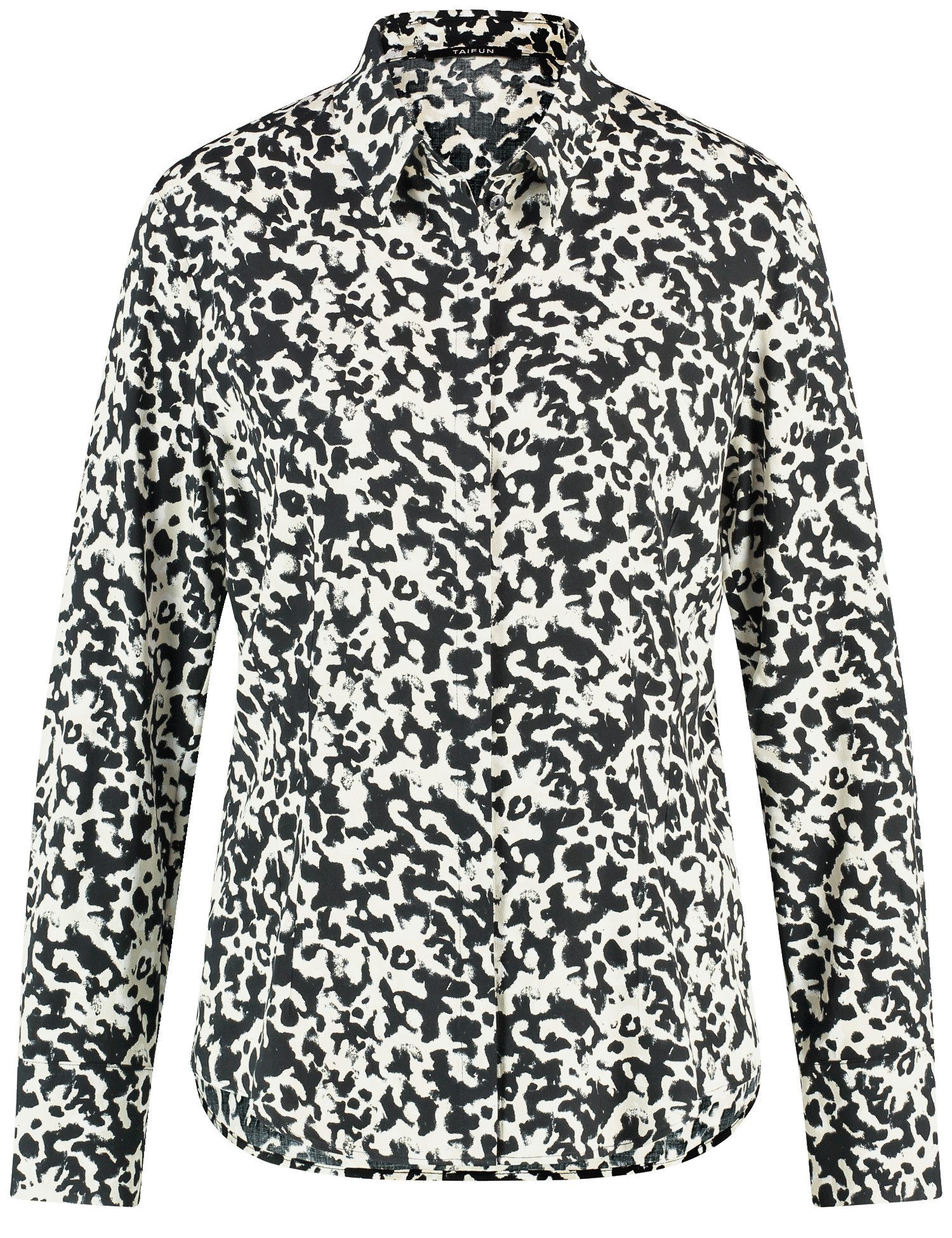 Langarmbluse Taillierte Hemdbluse mit Allover-Print