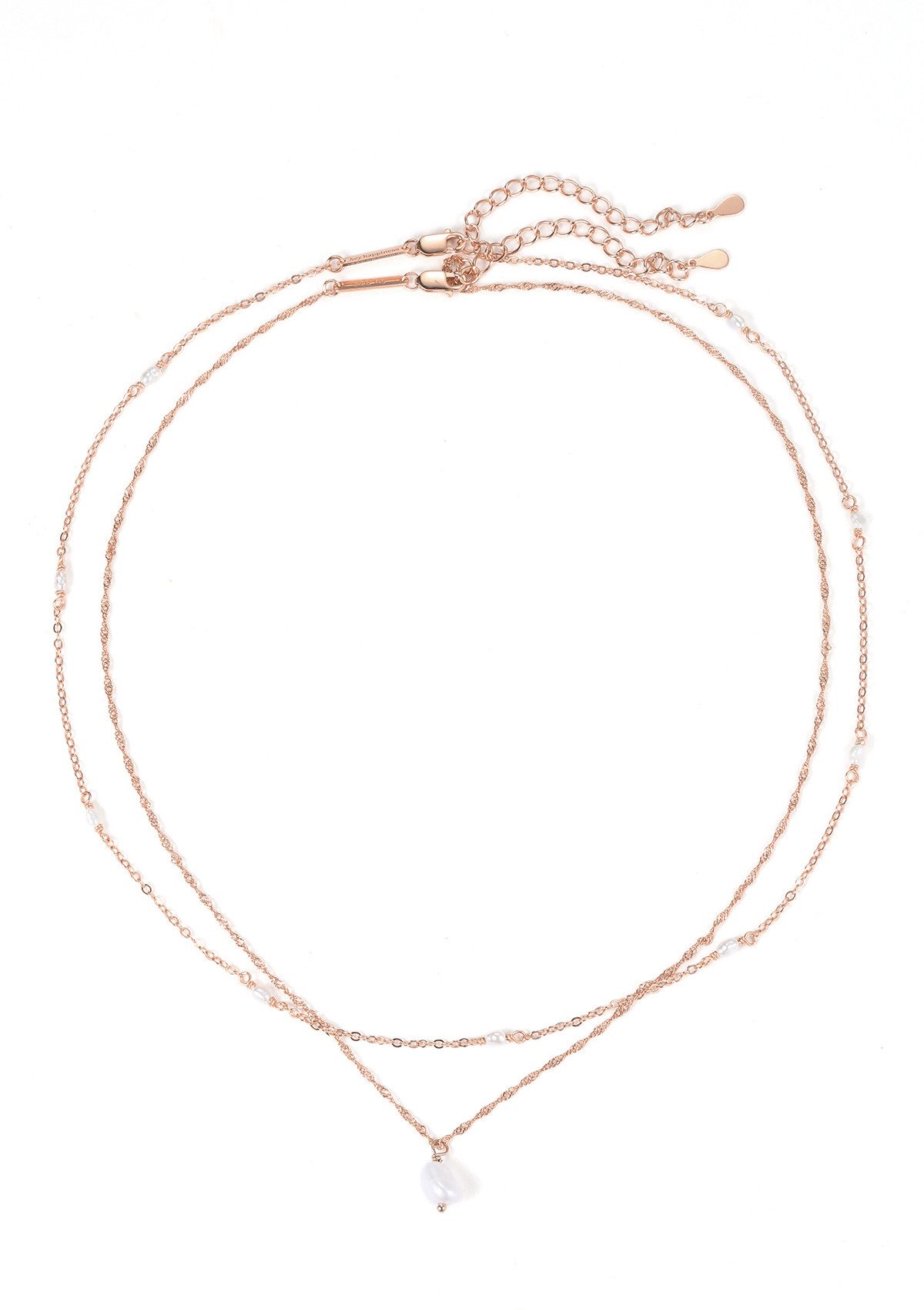 Hey Happiness Perlenketten-Set Damen 2-tlg., Schmuckset, Layer Halskette Si günstig online kaufen