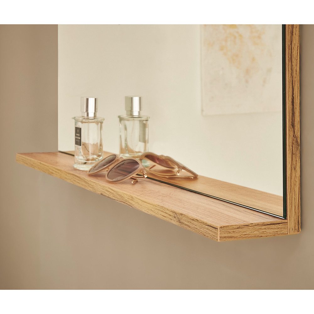 Lomadox Garderoben-Set CRISP-61, (Spar-Set, 4-St., Garderobenpaneel Schuhbank Spiegel Kommode), in anthrazit mit Wotan Eiche Nb., griffloses öffnen