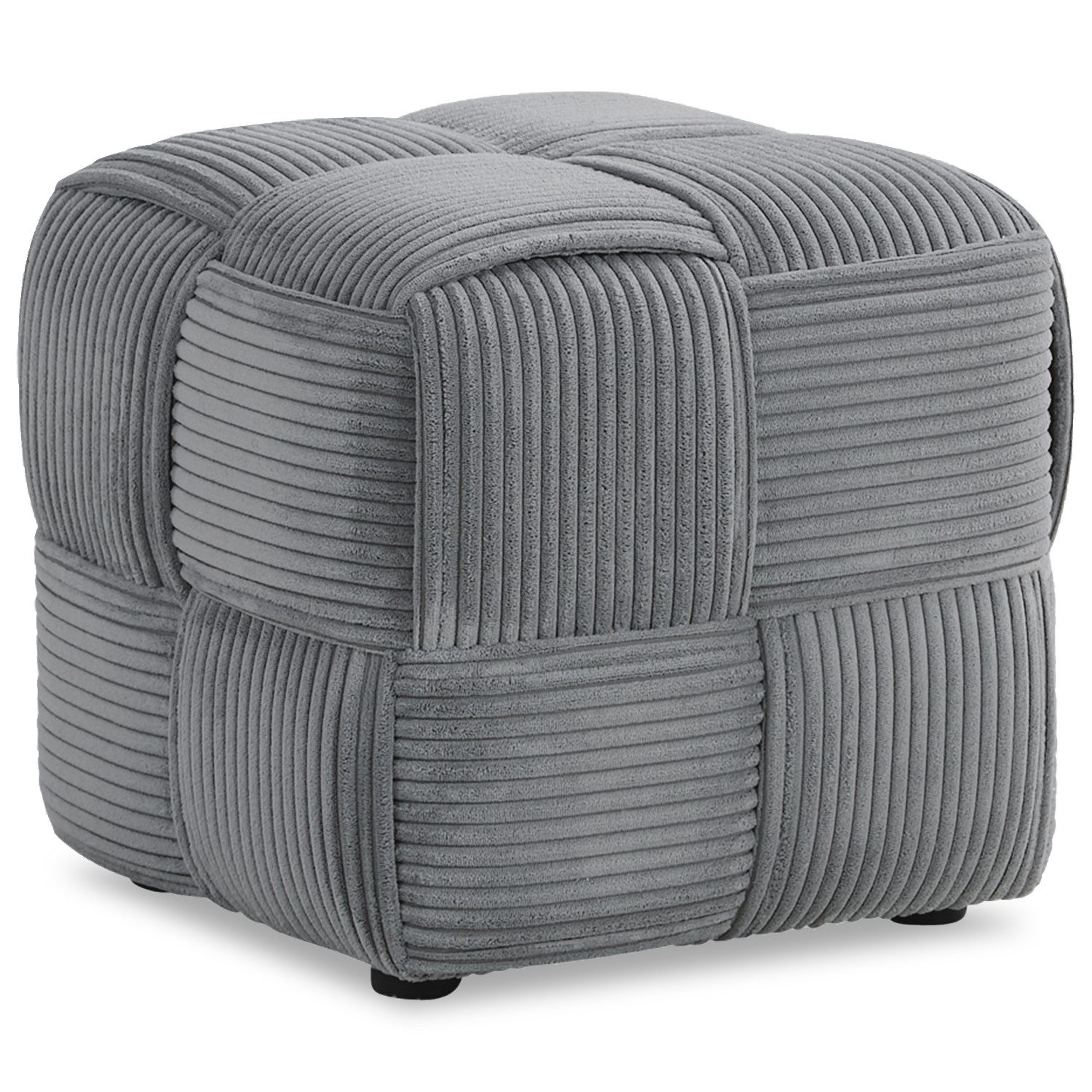 Polsterbank Pouf Hocker Grau Sitzwürfel weich günstig online kaufen