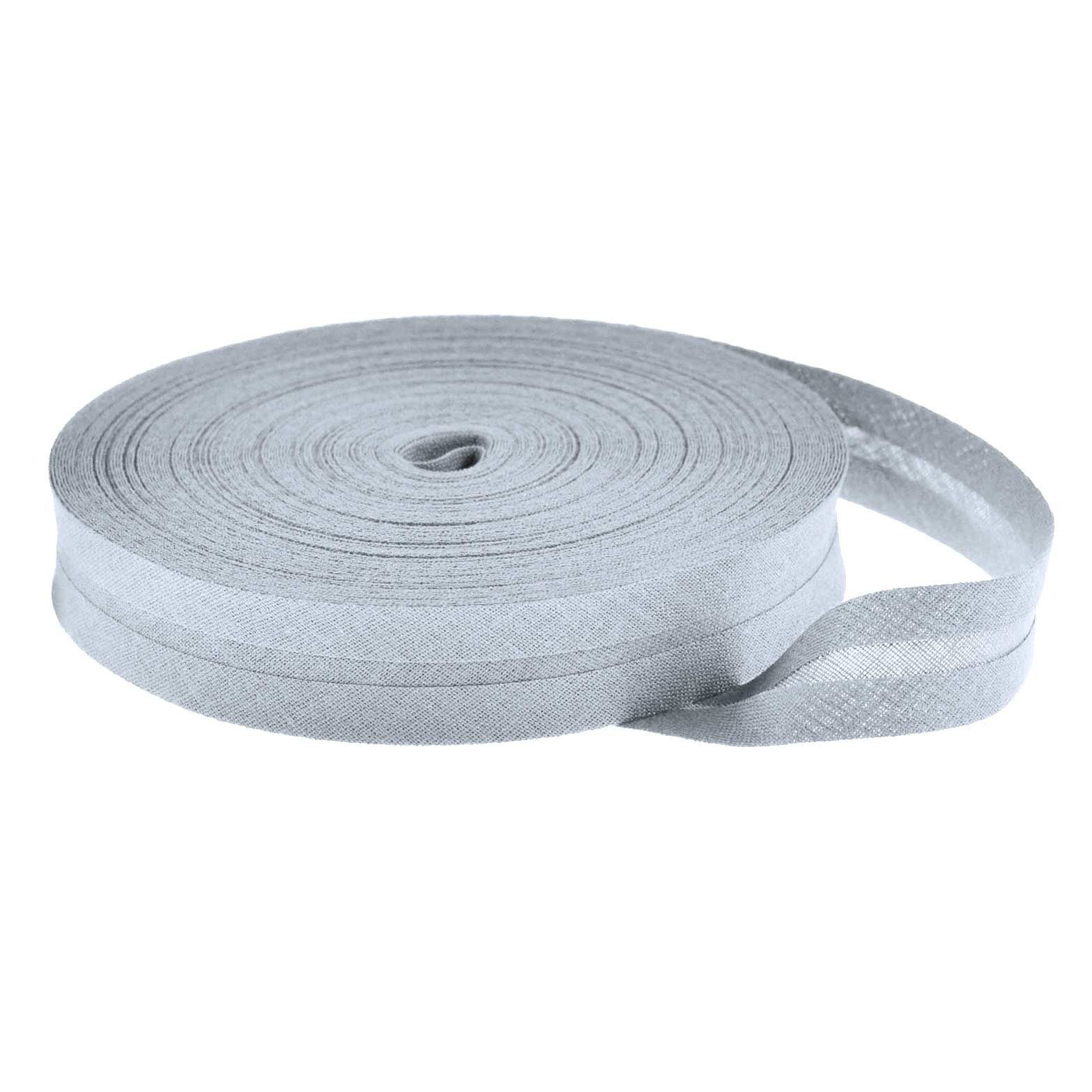 maDDma Webband 25m Schrägband Baumwolle uni 20mm breit gefalzt Einfassband, signalgrau