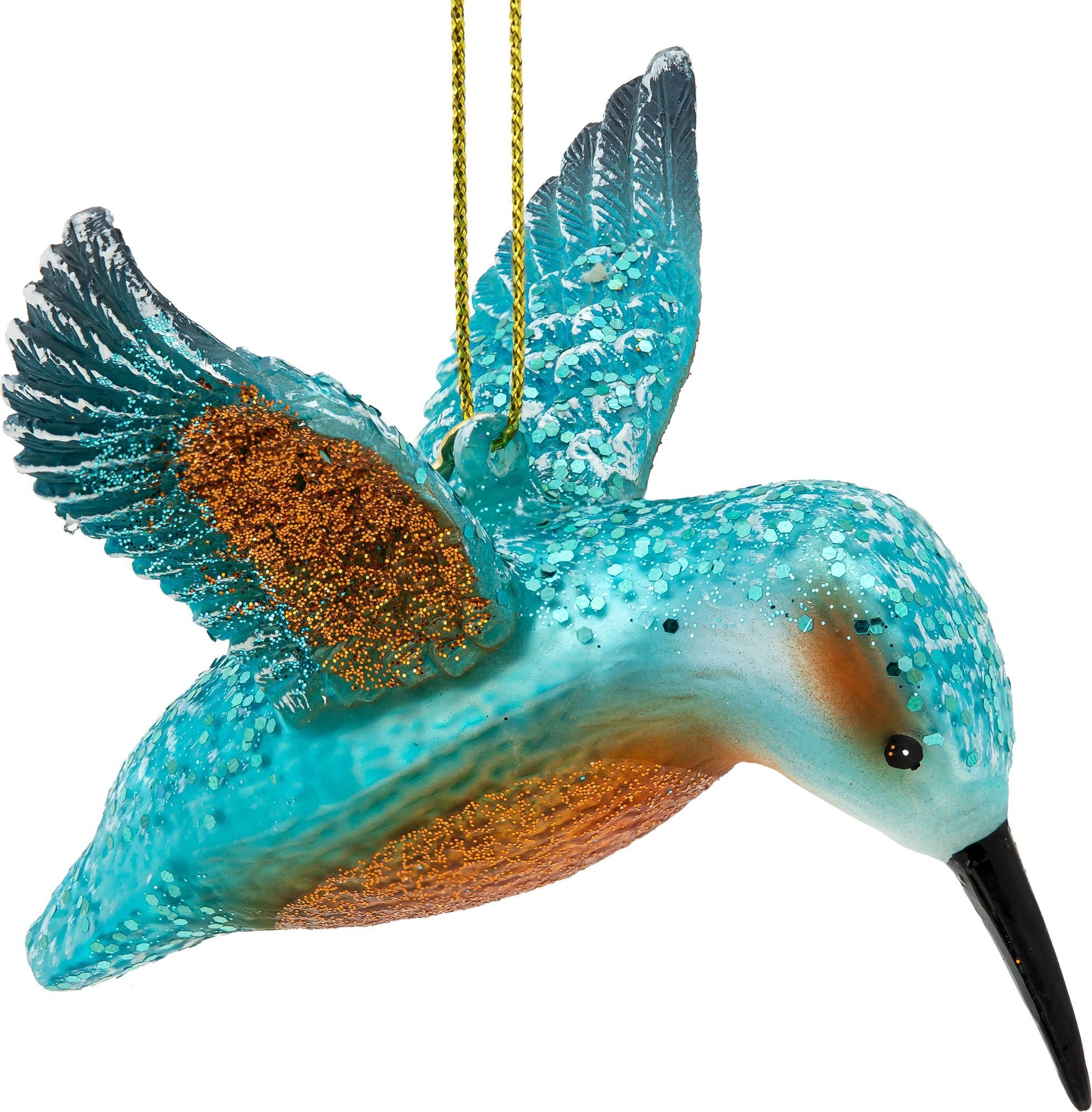 SIKORA Christbaumschmuck Eisvogel besondere Weihnachtskugel Glas Anhänger – BS550, Christbaumschmuck Deko - traditionell, witzig & außergewöhnlich