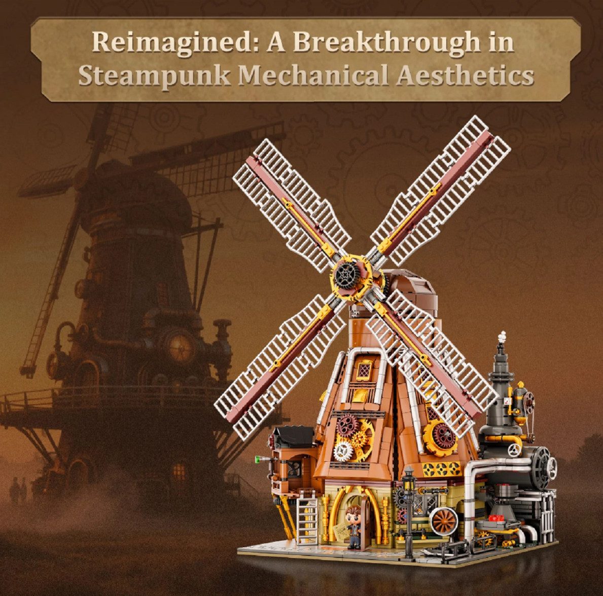 Pantasy Pantasy 85026 Steam Punk Windmühle 2.400 Teile Konstruktions-Spielset, (2400 St)