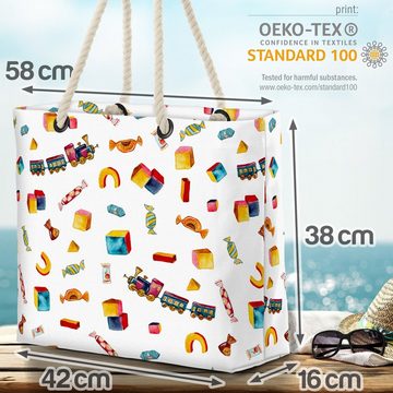 VOID Strandtasche (1-tlg), Zug Süßigkeiten Beach Bag Kinder Kinderzimmer Spielzeug Baby Babyzimmer Schiene