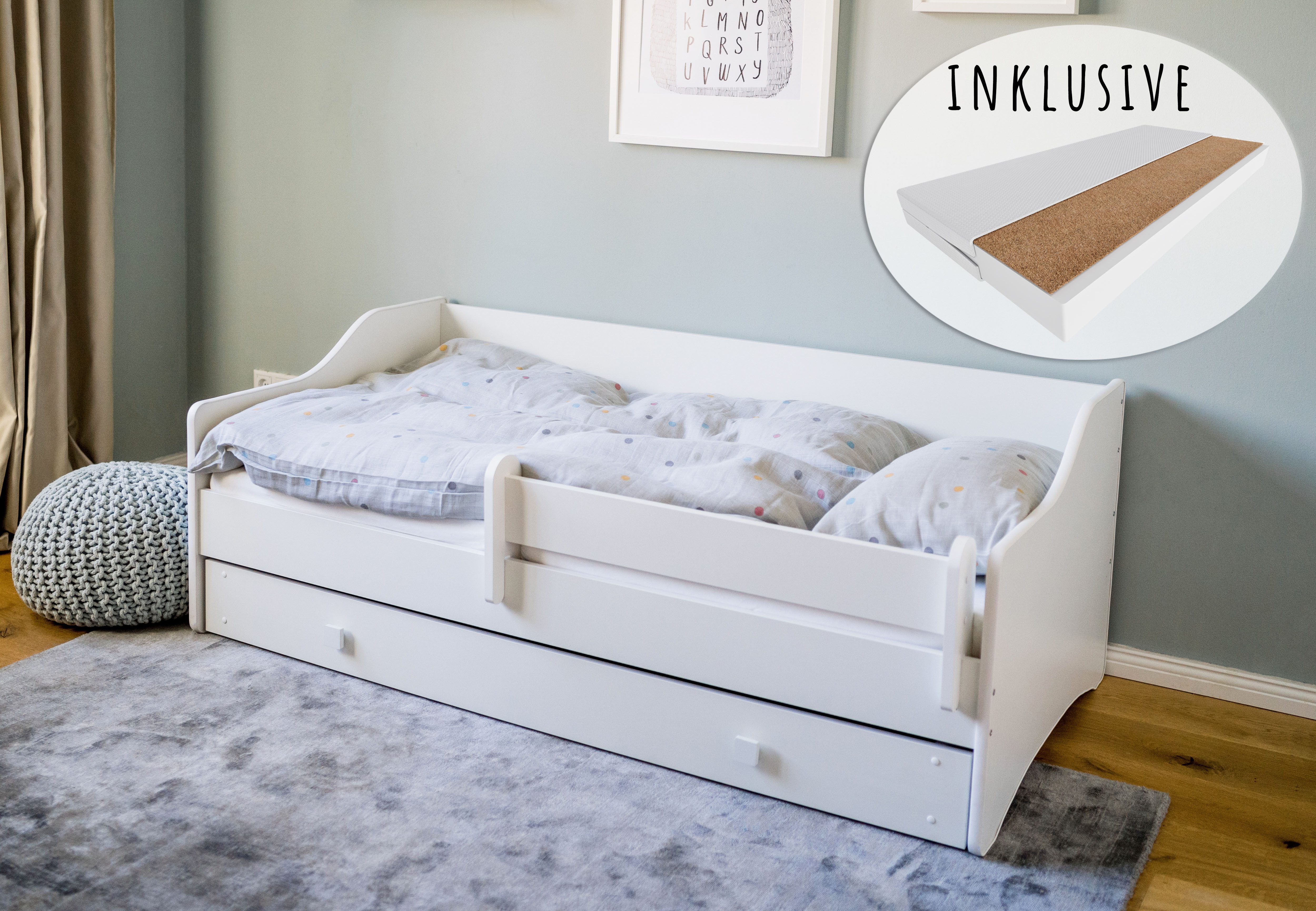Kids Collective Kinderbett Jugendbett 80x160 80x180 cm mit Matratze, Schubl günstig online kaufen