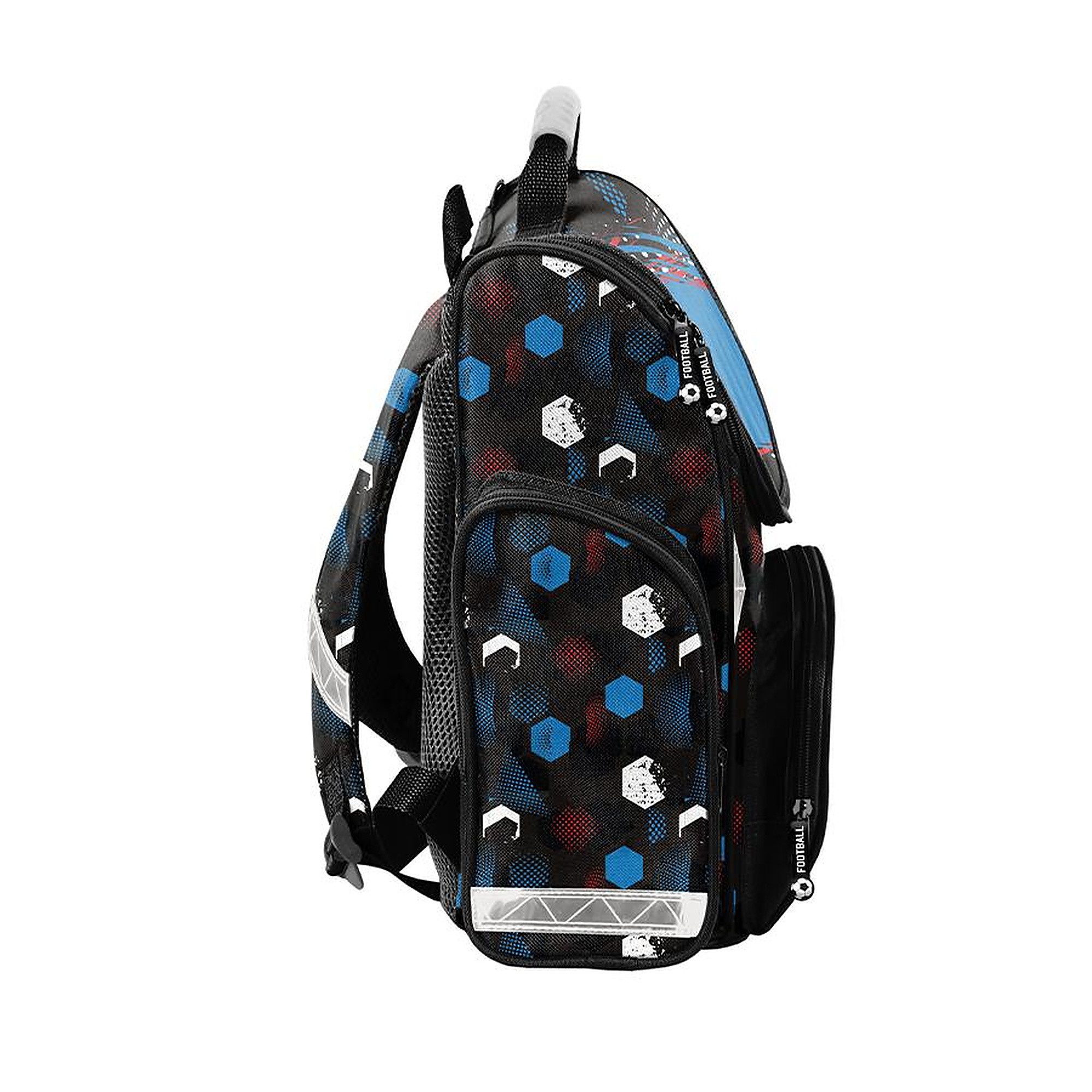 PASO Schulrucksack Mega-Set XXL Football 8 - tlg. (Rucksack + Turnbeutel + Federmäppchen + Lunchbox + Trinkflasche + Sporttasche + Etui + Geldbörse, 8-tlg), Klassen 1–4