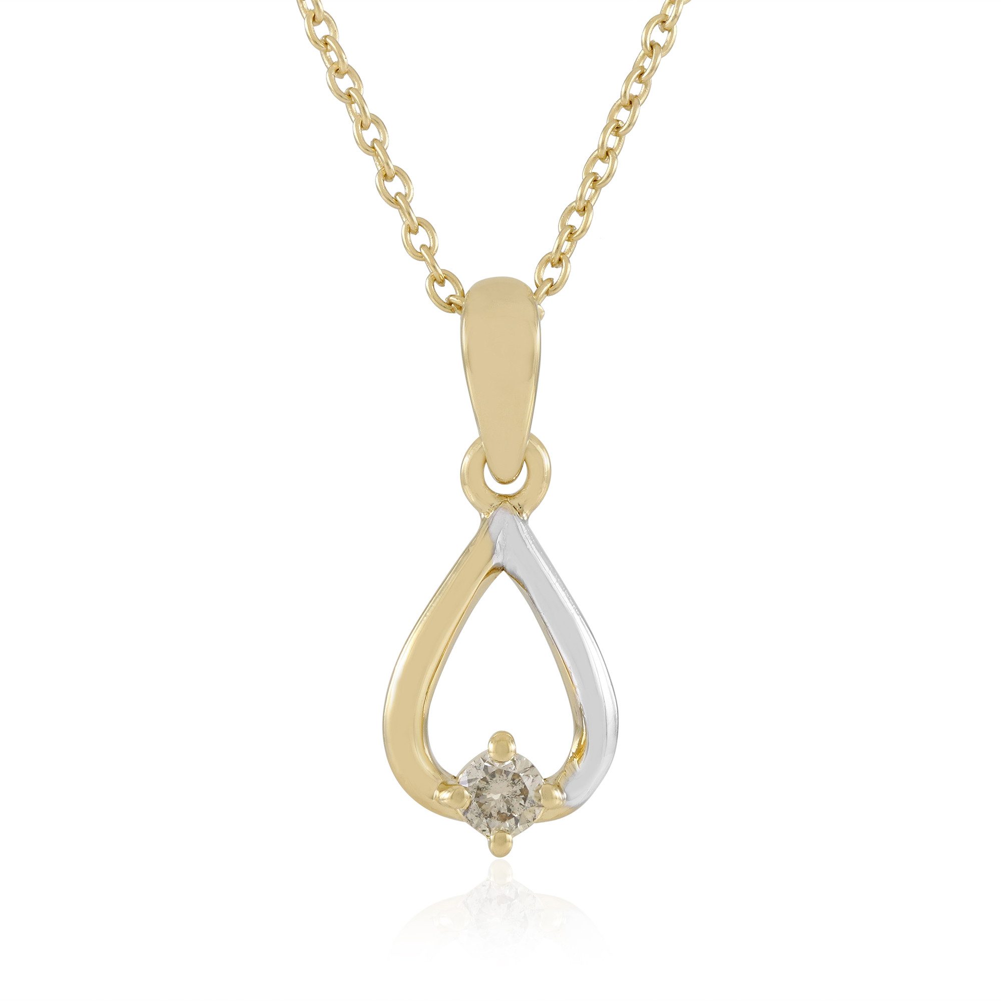 Cavill Silberkette Halskette aus vergoldetem Silber mit Schokoladen-Diamant-Motiv (1-tlg)