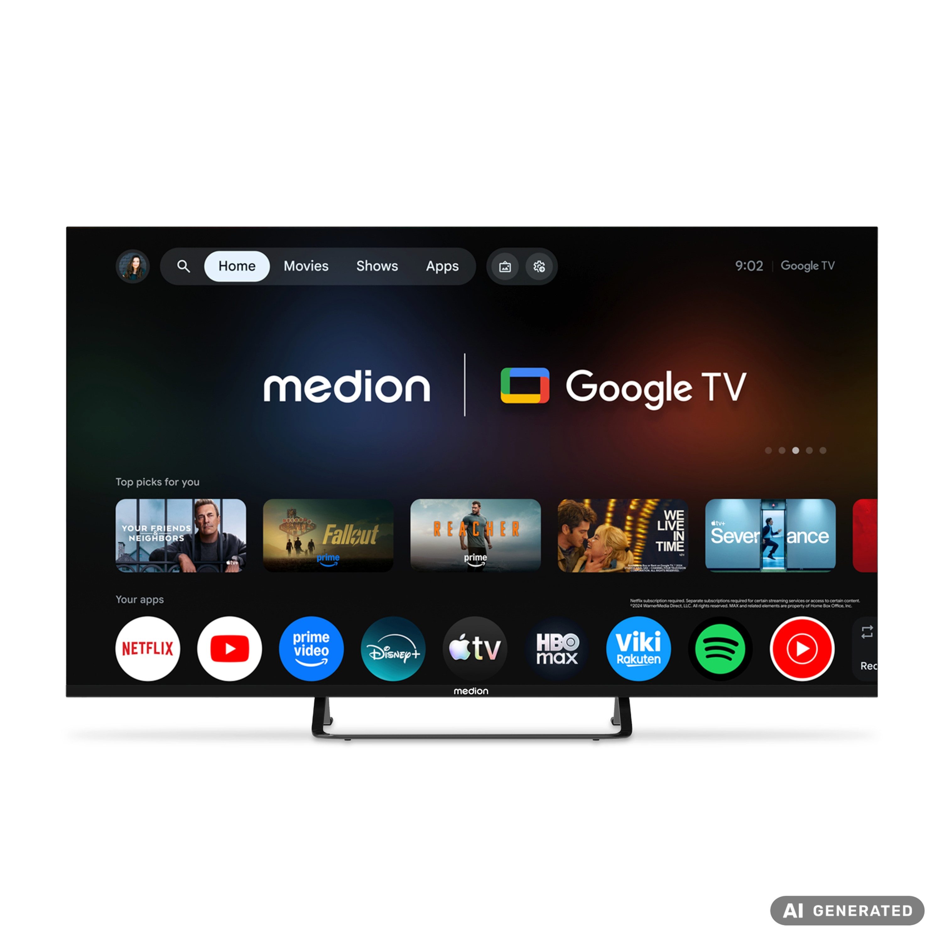 Medion® MD843401 LCD-LED Fernseher (108 cm/43 Zoll, 4K Ultra HD, 60Hz, X8432602)