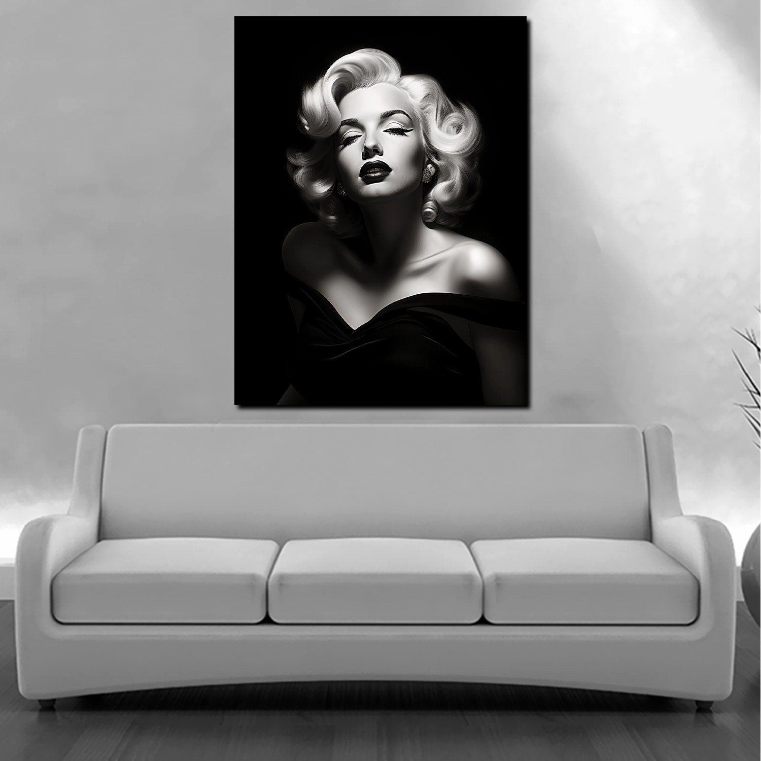 Artedinoi Leinwandbild Beautiful Marilyn Black Style Leinwandbild Wandbild günstig online kaufen