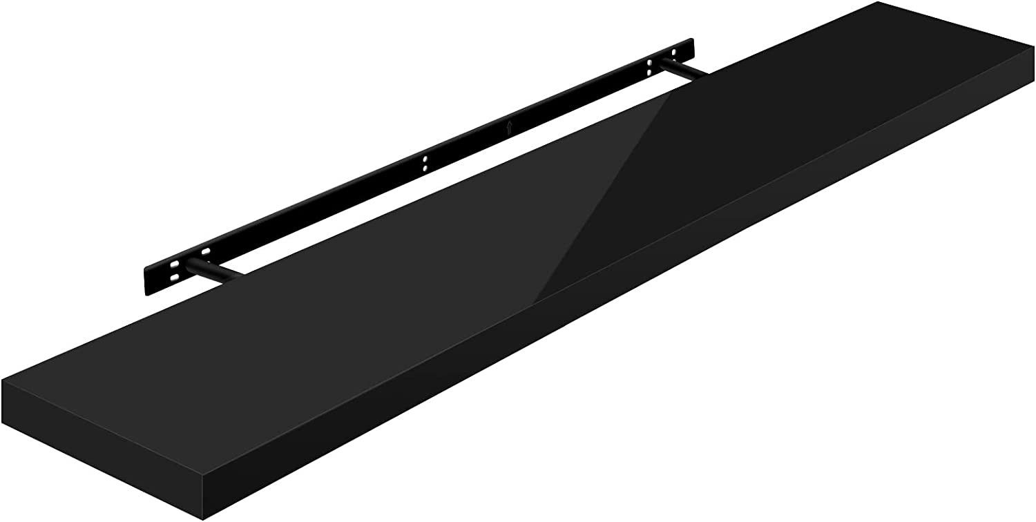 Woltu Wandregal, 1-tlg., Volato freischwebend Schweberegal Holz Board Schwarz
