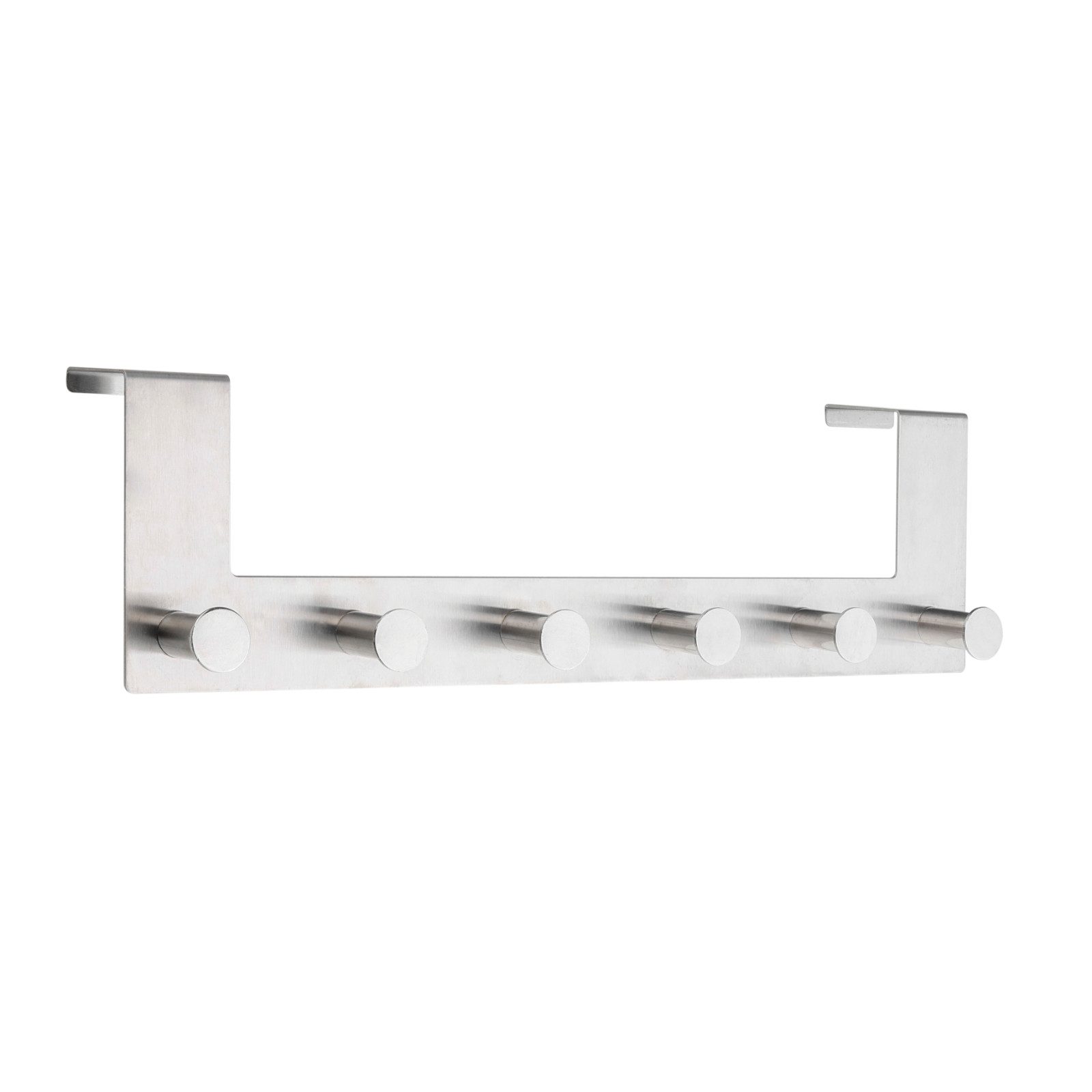 Haushalt International Türgarderobe Hakenleiste Garderobe 6 Haken 39cm, (Stück, 1-St., Packung), Gebürstet, Moosgummi gepolstert, Edelstahl, 6 Aufhängungen