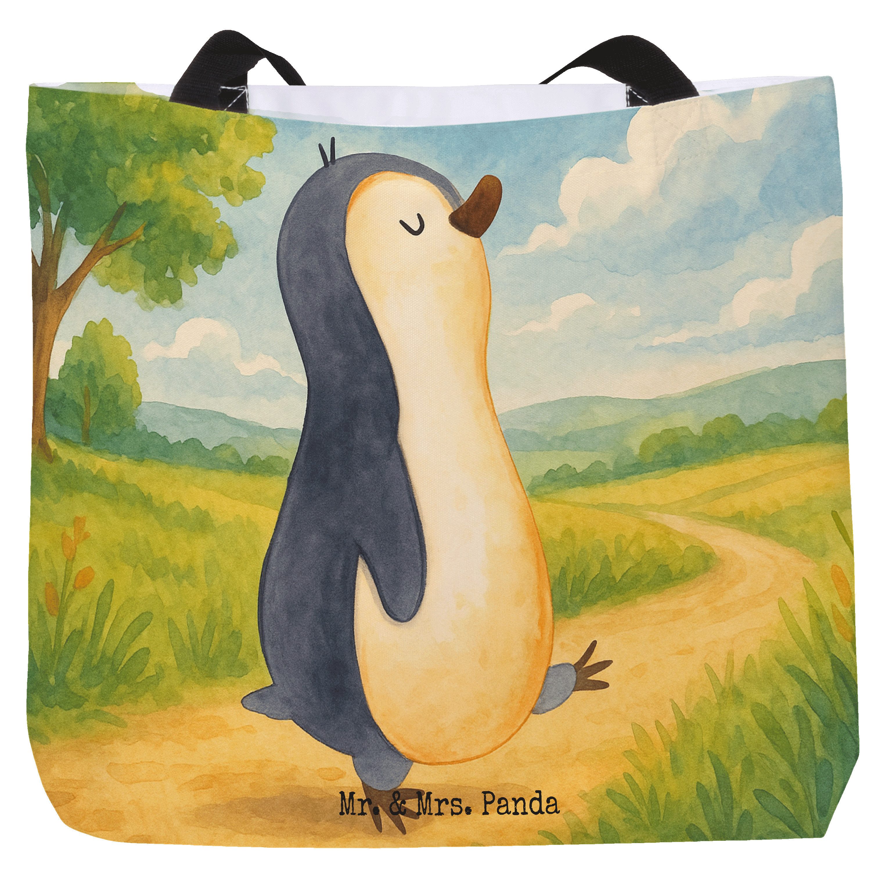 Shopper Pinguin marschieren Design, Tote Bag, Weiß, Bag, Reisetasche, Spazier