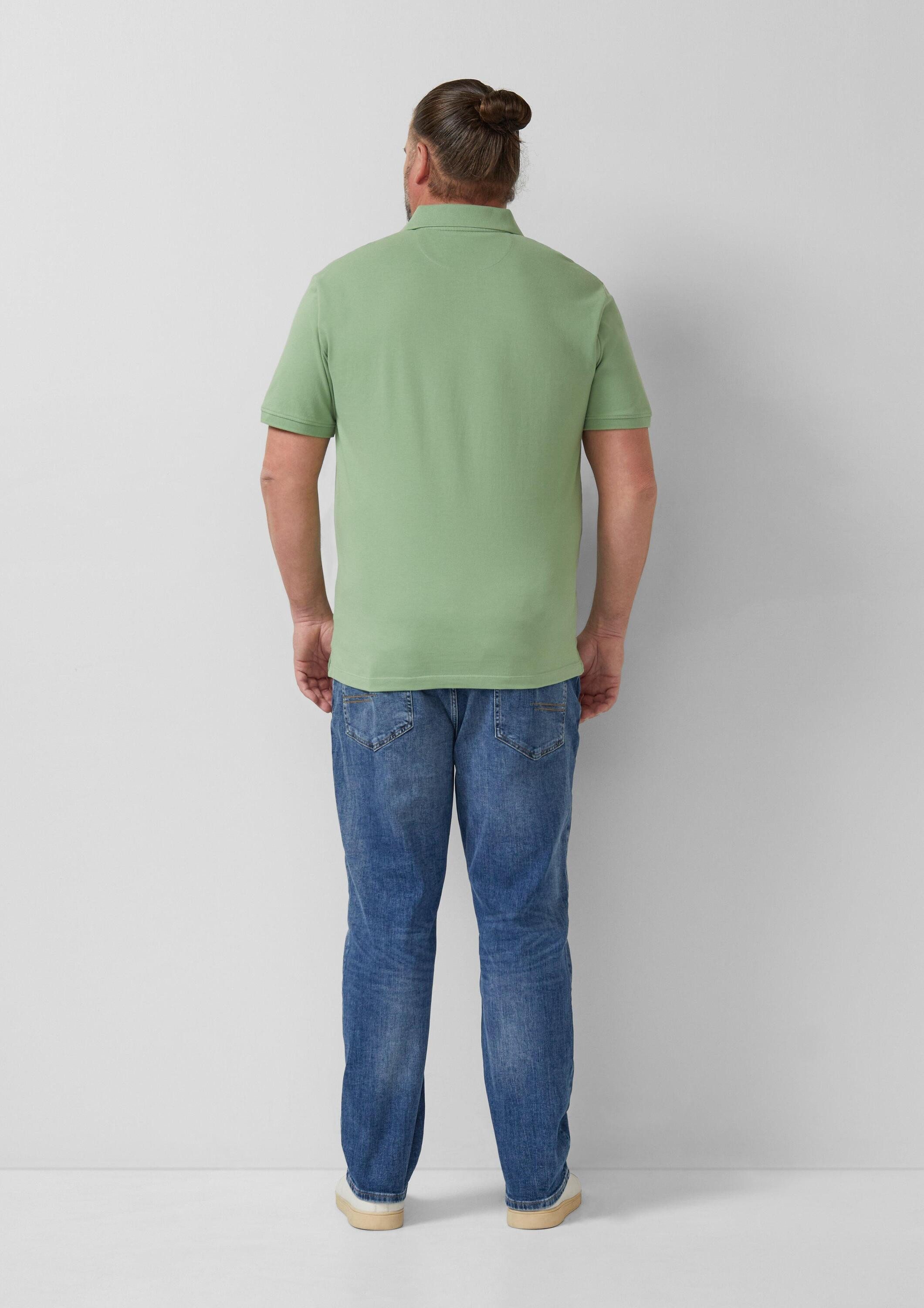 s.Oliver Kurzarmshirt Polo-Shirt Poloshirt aus Baumwollpiqué