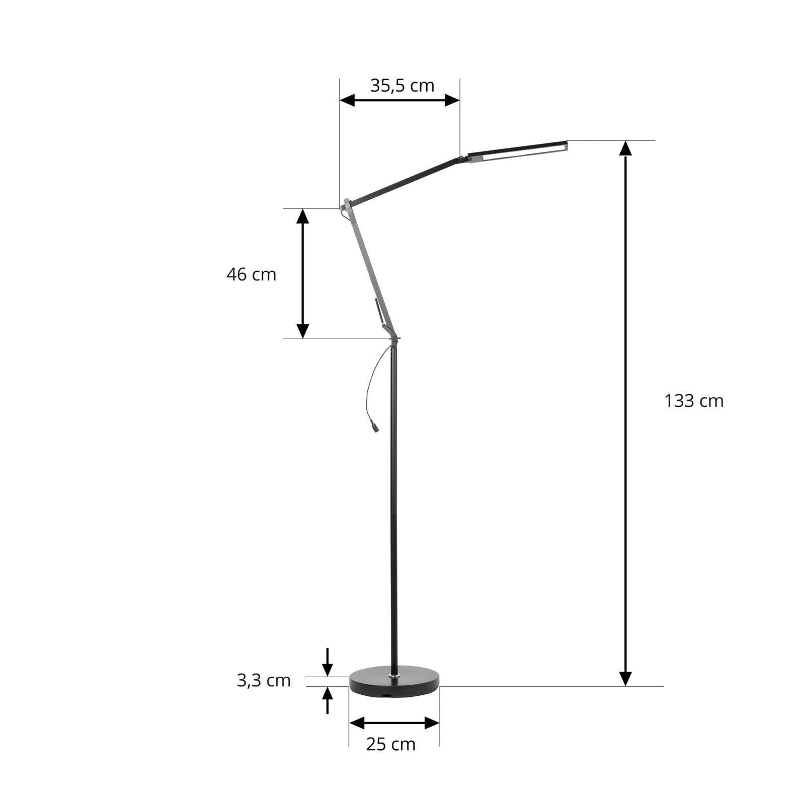 LED-Leuchtmittel Zellima, fest Metall, 1 tageslicht, dimmbar, verbaut, warmweiß flammig, / Modern, LED Stehlampe Lindby Kunststoff, Schwarz, Farbwechsel