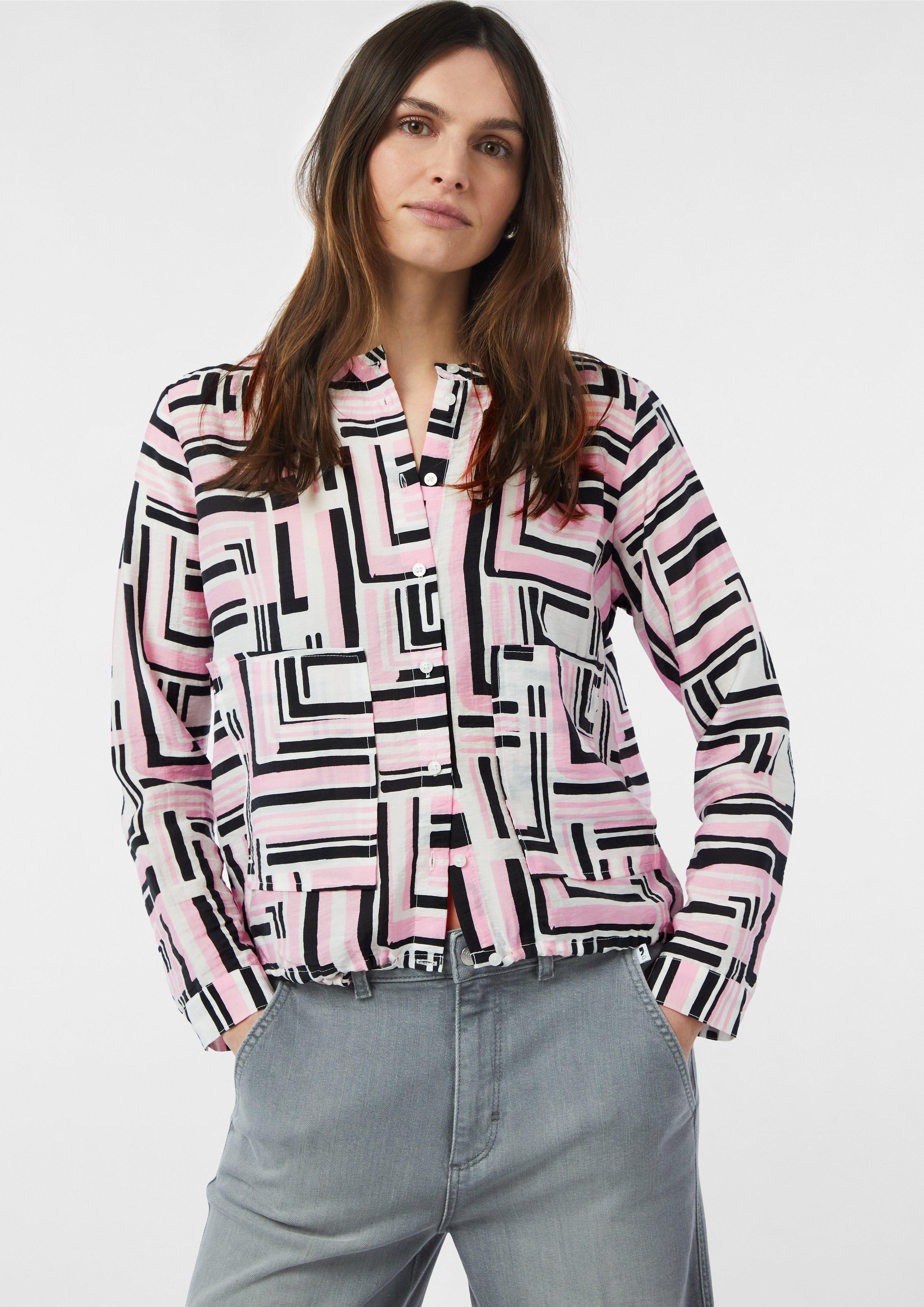 comma casual identity Langarmbluse Strukturierte Bluse günstig online kaufen