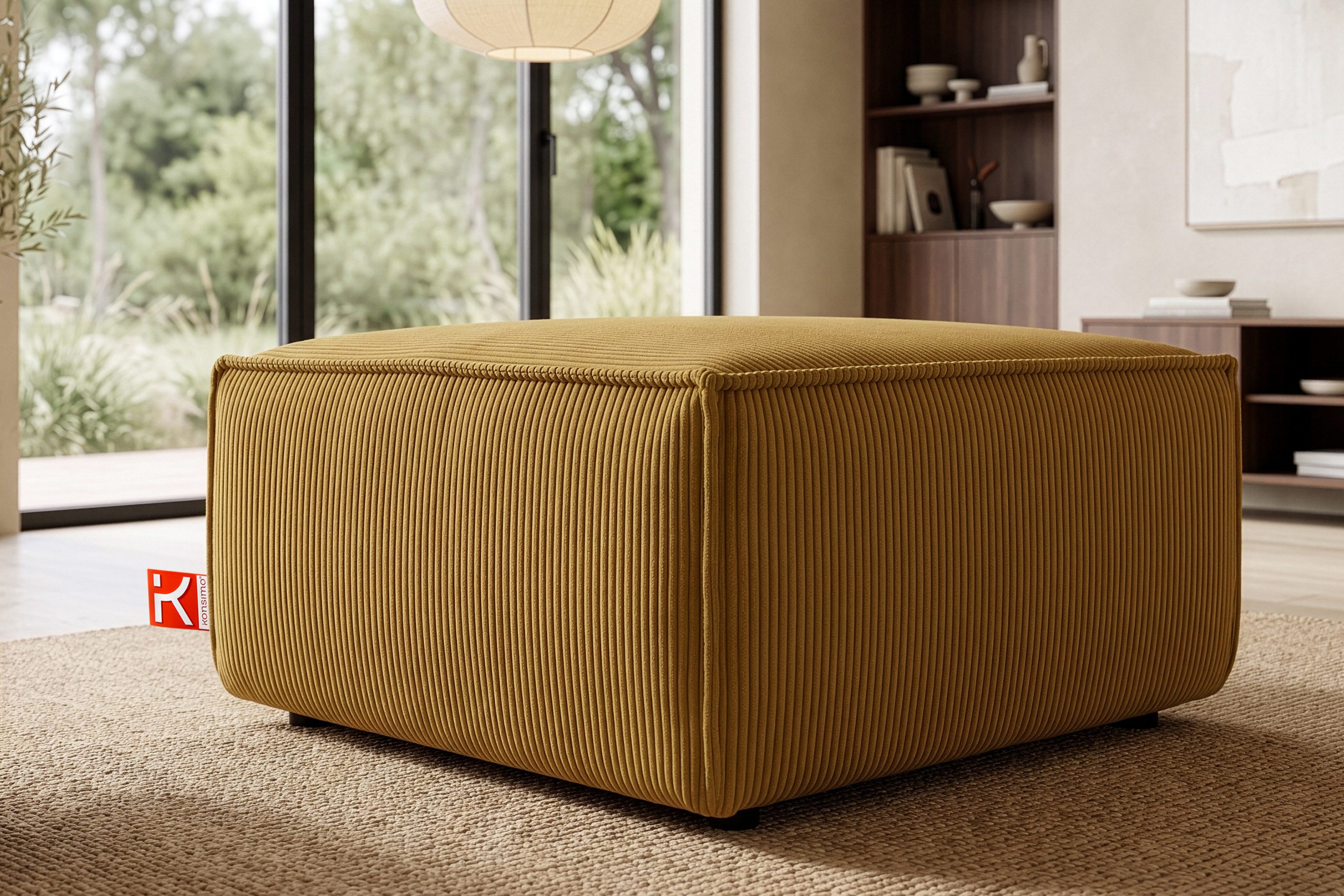 KONSIMO® Sitzhocker NAPI XXL Polsterhocker, Quadratisch 83x83 cm, hergestellt in der EU, mit Wellfedern in der Sitzfläche, Passend zur Serie, Hoher Sitzkomfort