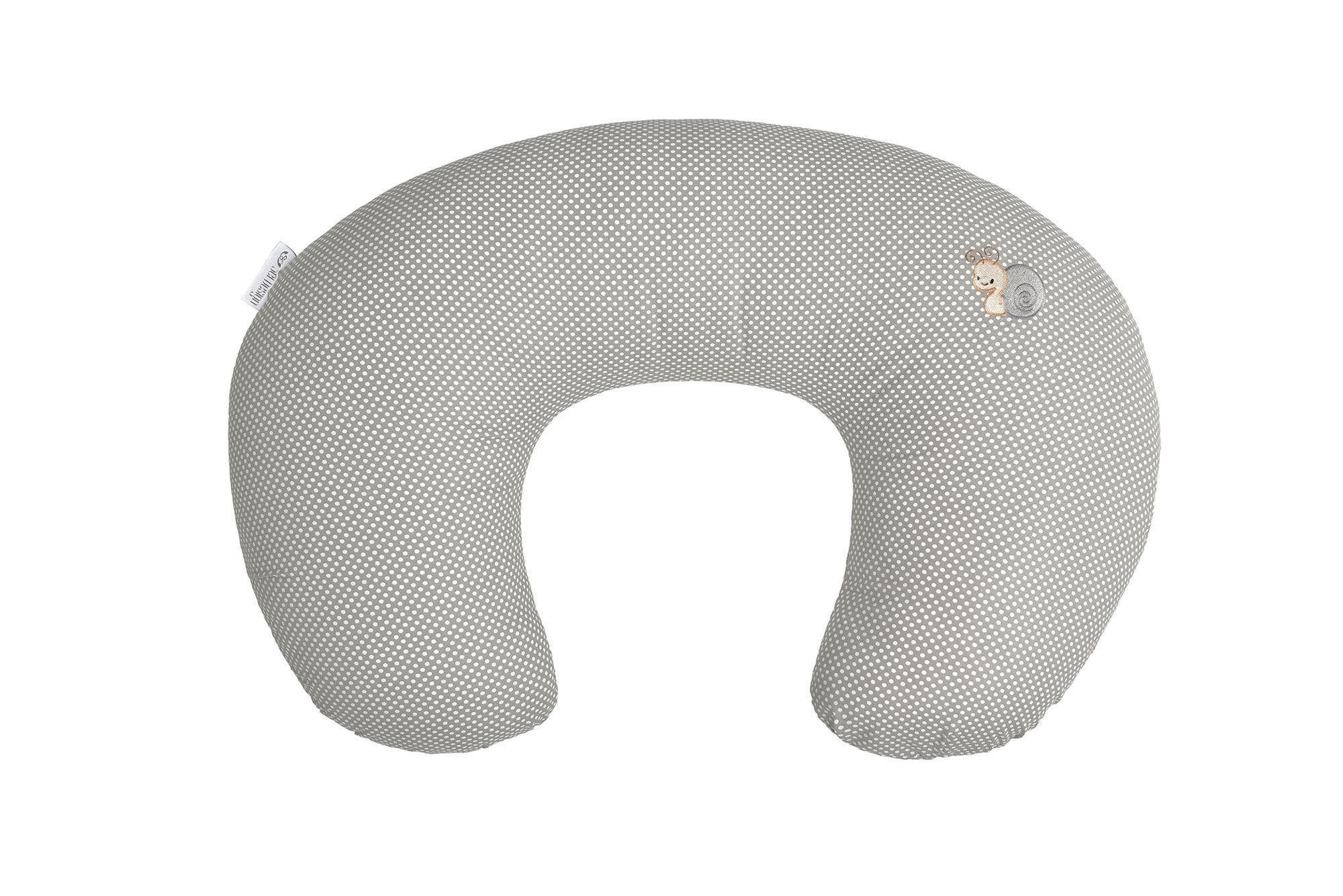 SEI Design Stillkissen Stillkissen klein Baumwolle Schwangerschaftskissen mit Bezug Stillmond Bezug, taupe 100% Stillhörnchen