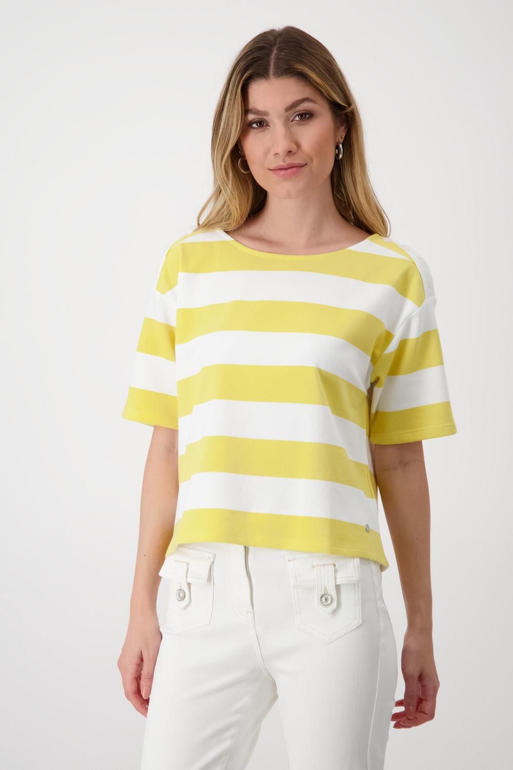 Monari T-Shirt T-Shirt, dry lemon Ringel