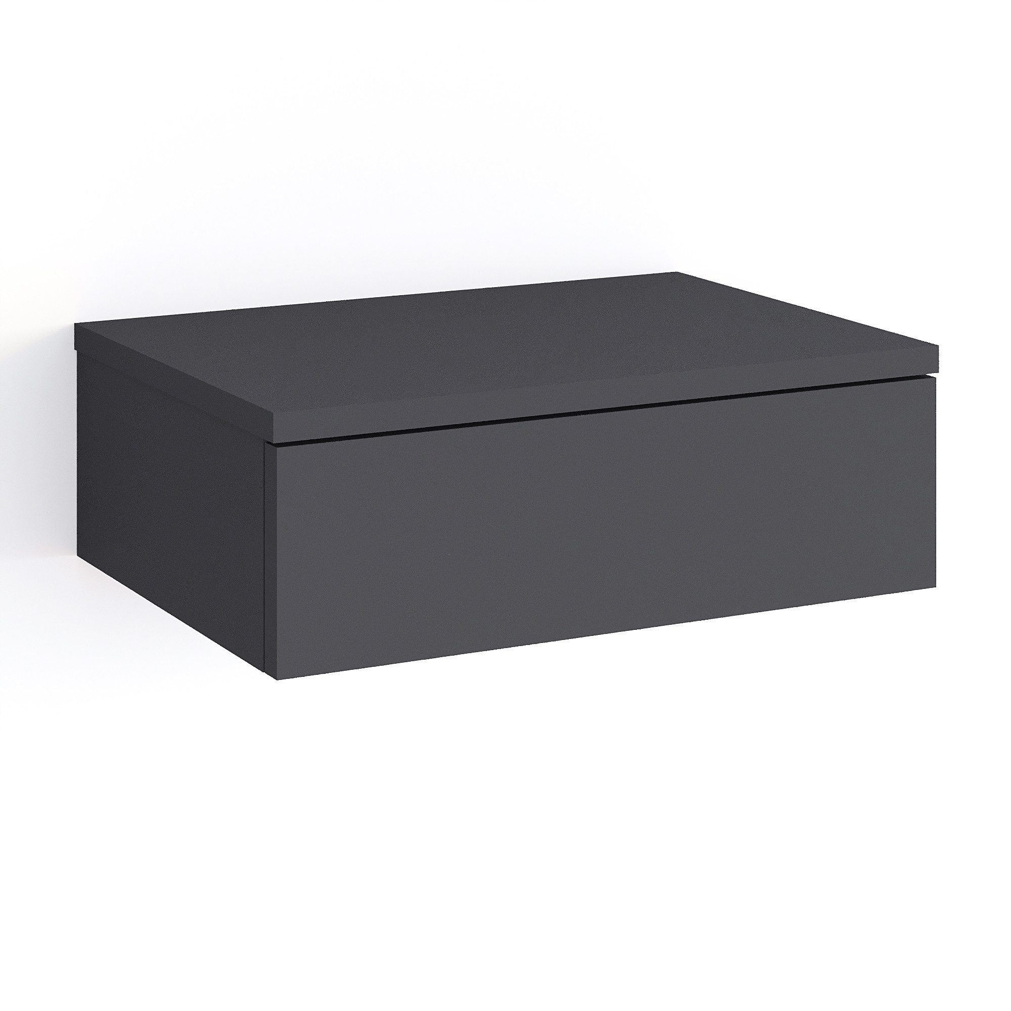 KOMTO Wandregal mit Schublade 2er Set Nachttisch Wandschublade Monaco 2 pcs, Wandschublade Nachtschrank Hängend, Monaco 46 x 30 x 15 cm – Bild 2 von 5