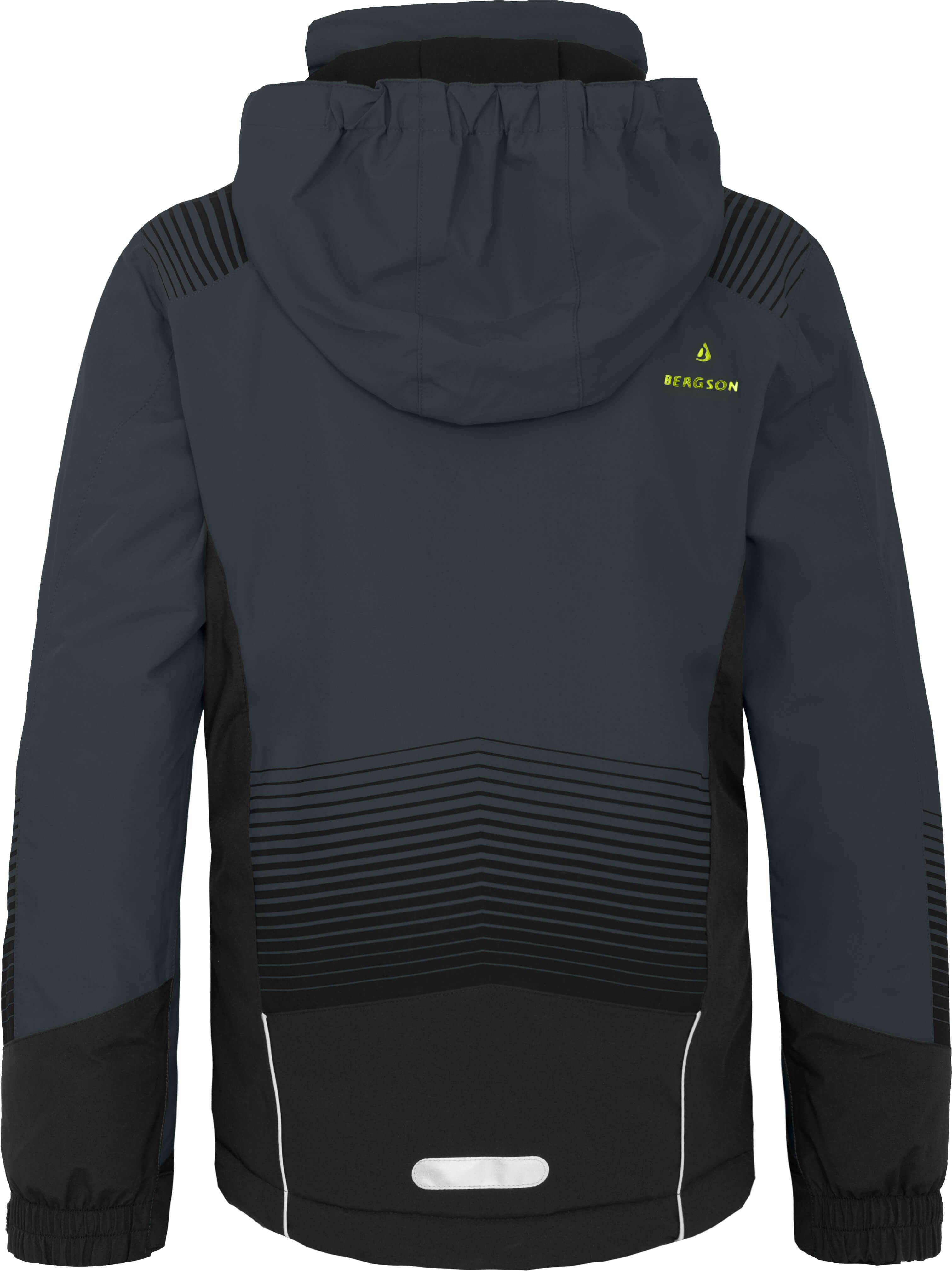 Bergson Skijacke VEIKO Kinder Skijacke, warm, funktional und stylisch, Normalgrößen, dunkel