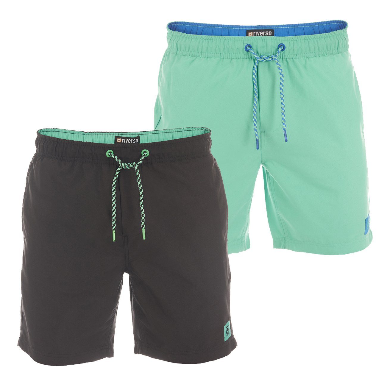 riverso Badeshorts Herren Badehose RIVDavid Regular Fit (2-St) Sportshorts mit Kordelzug