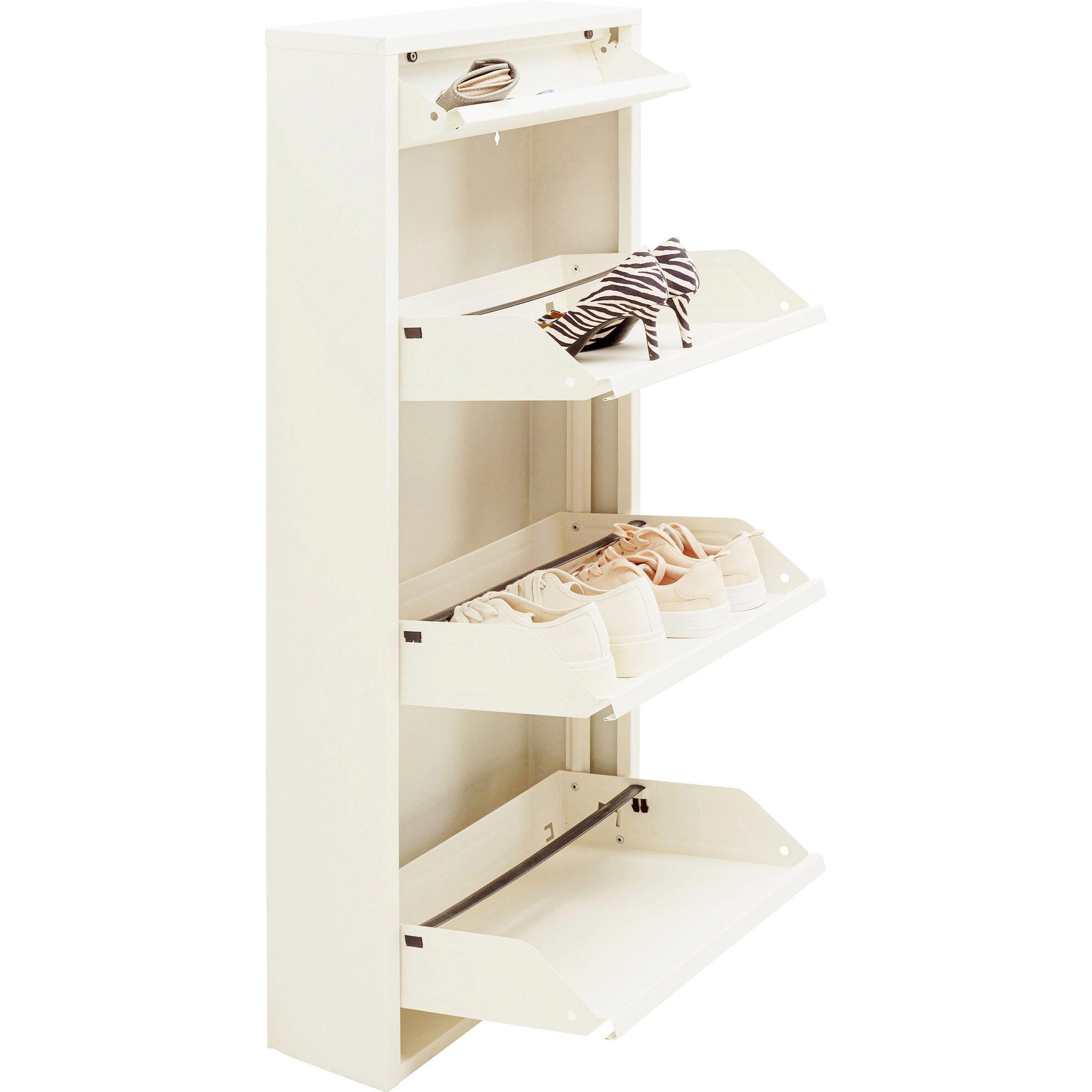 Kare Design Schuhschrank Caruso schmaler Schuhkipper mit 3+1 Klappen