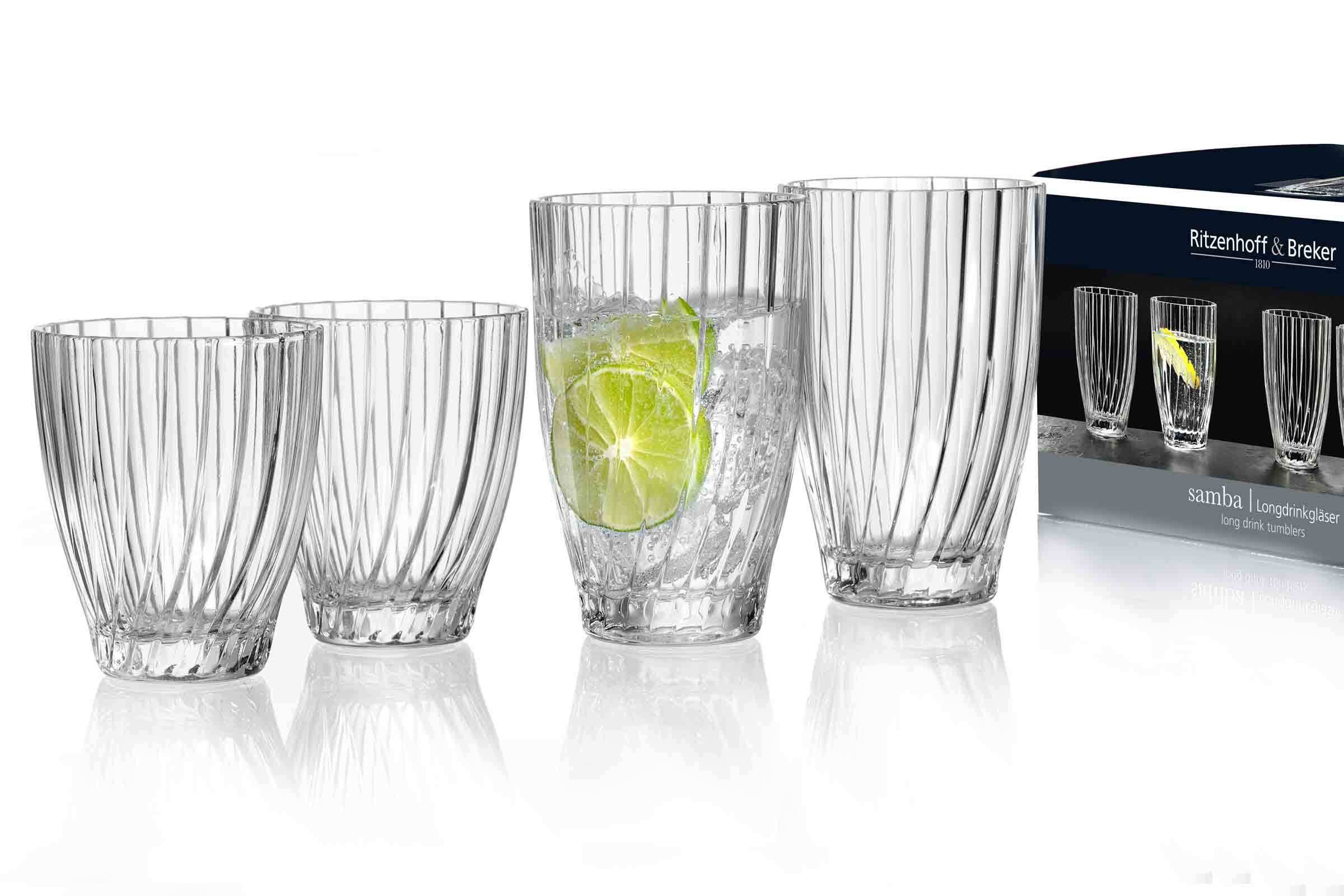 Ritzenhoff & Breker Glas Samba Trinkgläser 350 ml 6er Set, 6-tlg., Glas