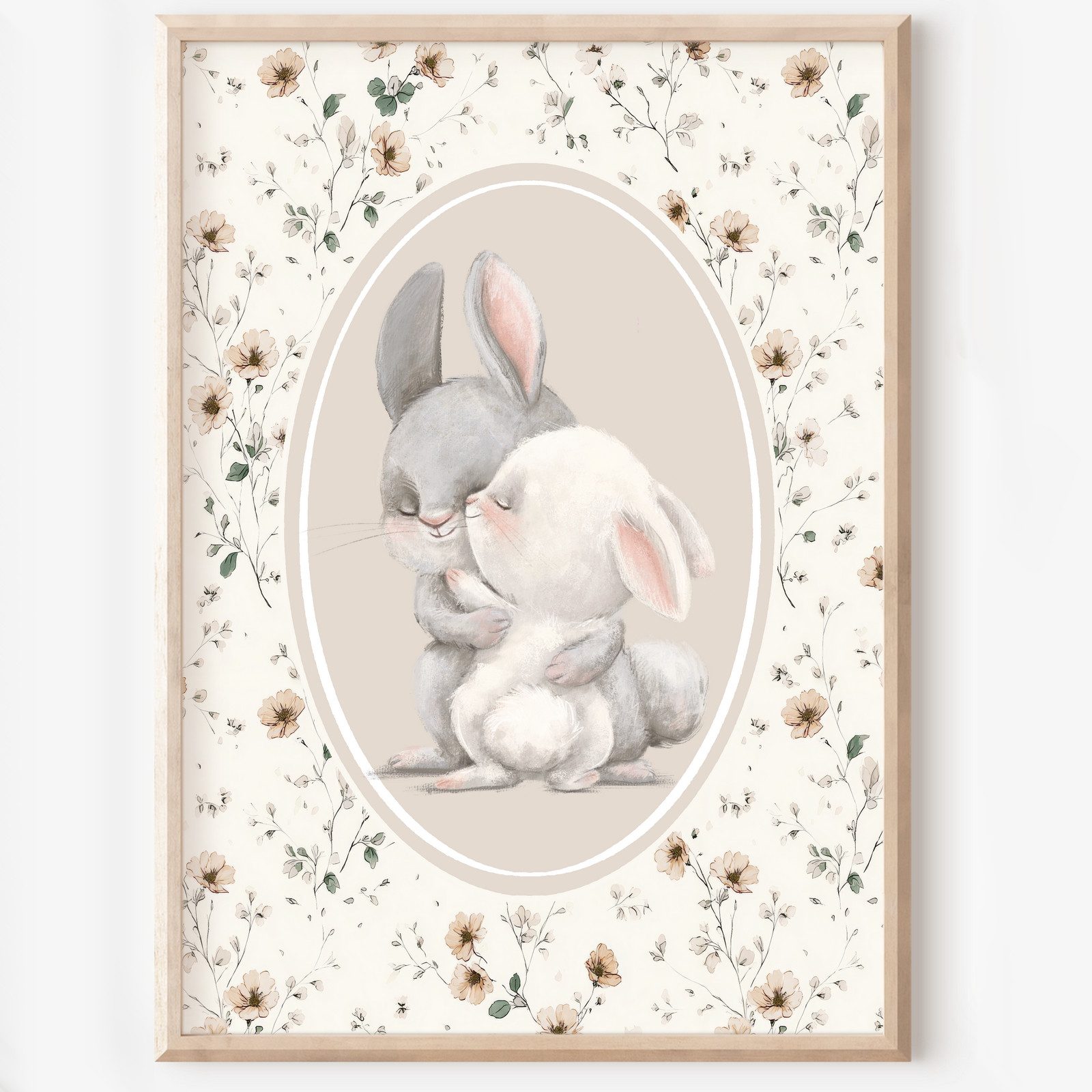 homestyle-accessoires Poster Kinderzimmer Bilderwand 6erSet Bilderset Babyzimmer BAMBI HASEN