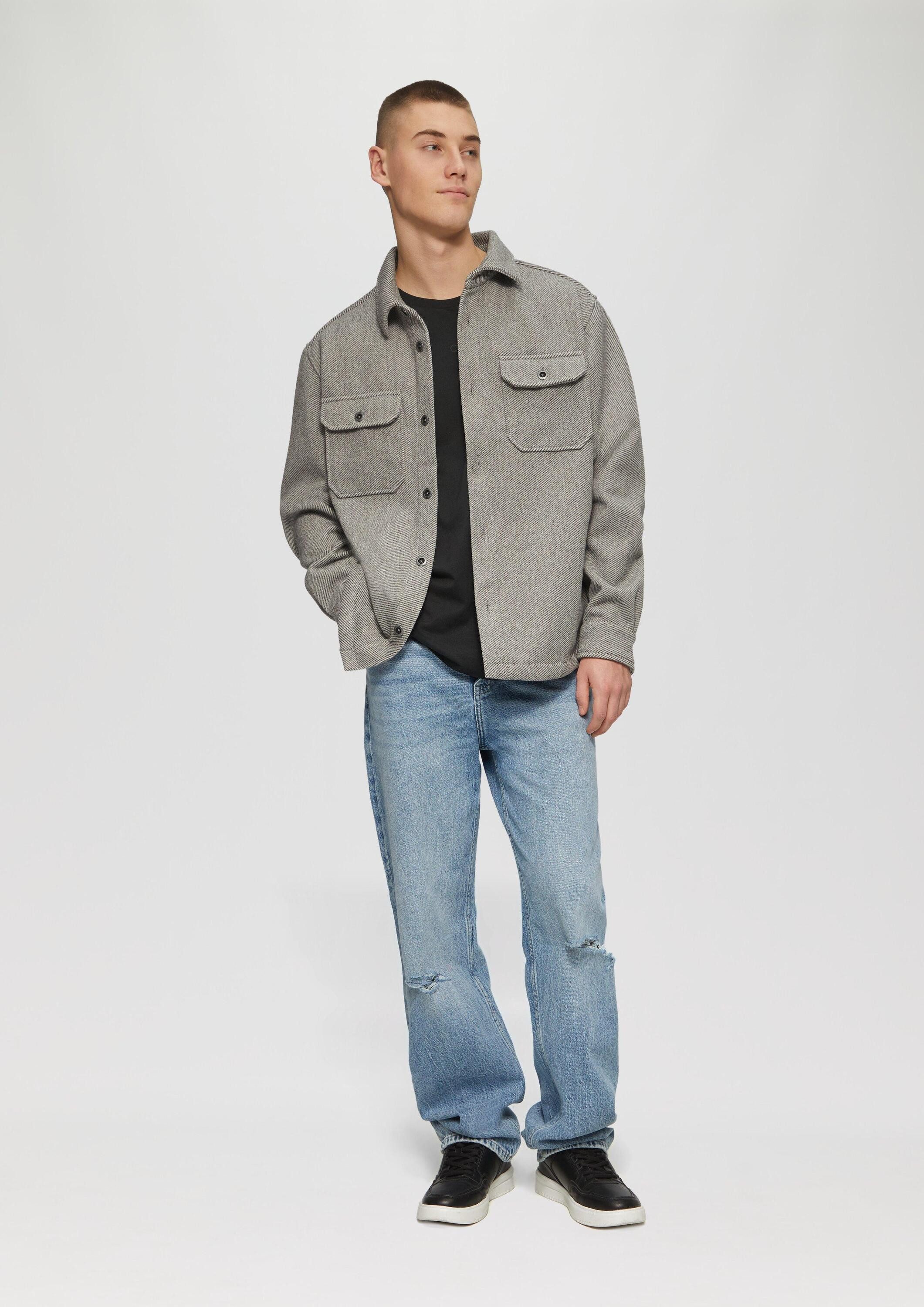 QS Kurzarmshirt T-Shirt Basic-Shirt mit Logo