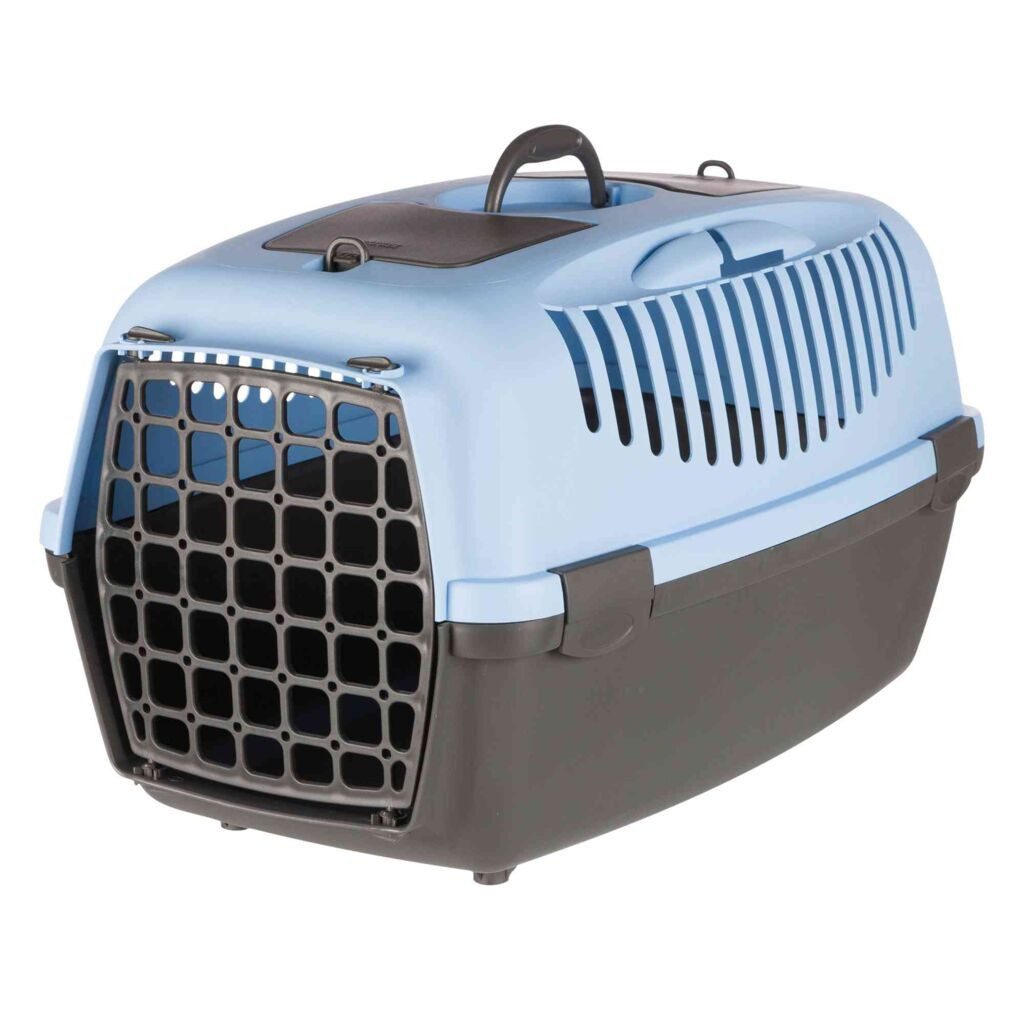 TRIXIE Tiertransportbox Transportbox Capri 3 - dunkelgrau/blau - 40 × 38 × 61 cm