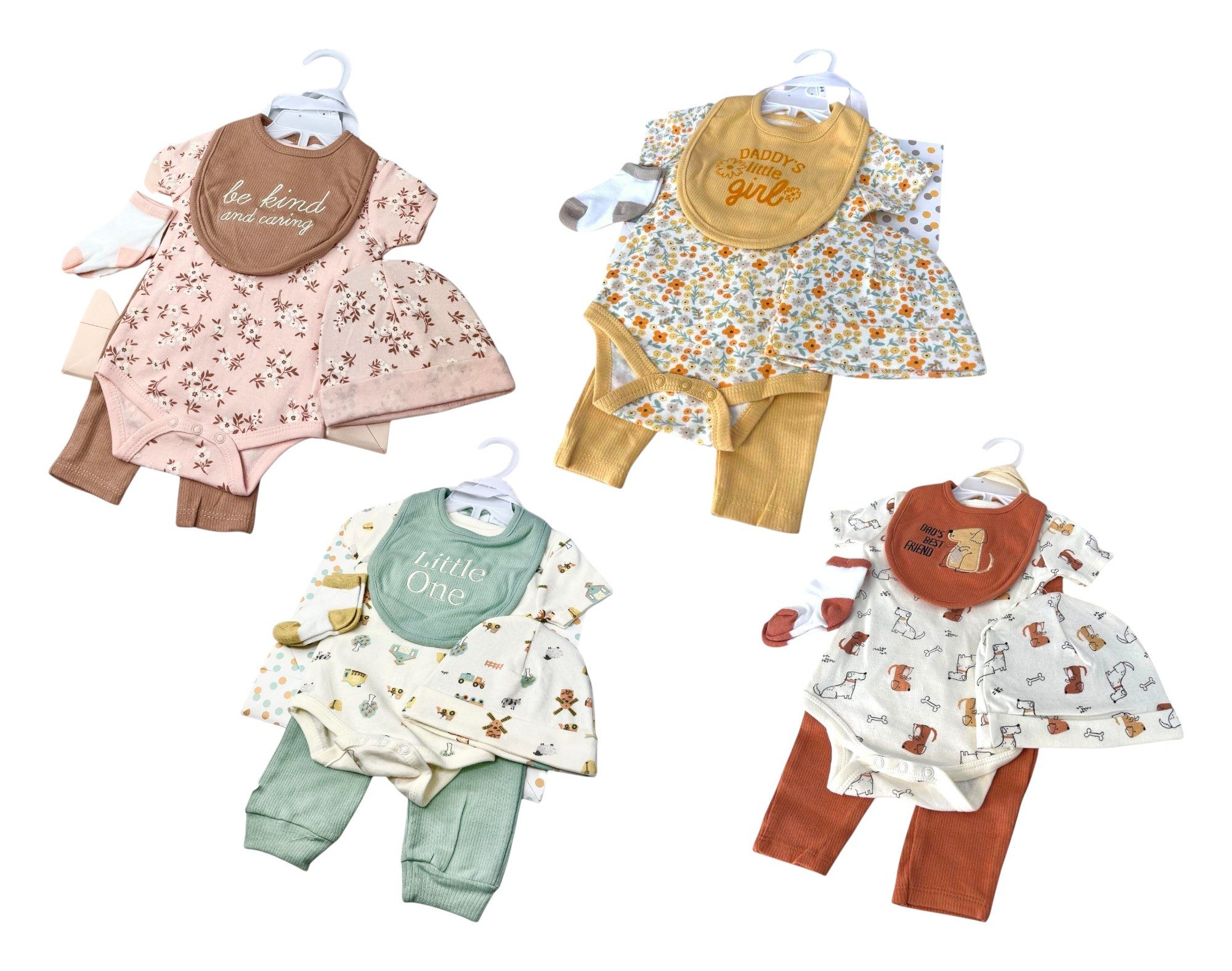 VewoTex Strampler Baby Starter-Set » Body, Hose, Lätzchen, Socken & Mütze (Set, 5-tlg., 5er-Pack) » Geschenkidee für Babyparty » Baby Geschenk-Set für die Babyparty