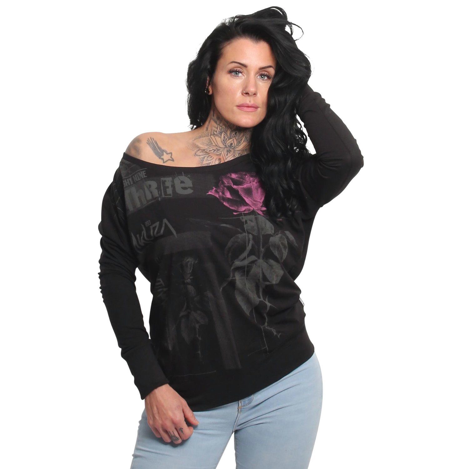 YAKUZA Langarmshirt Diffuse im Boyfriend Look günstig online kaufen