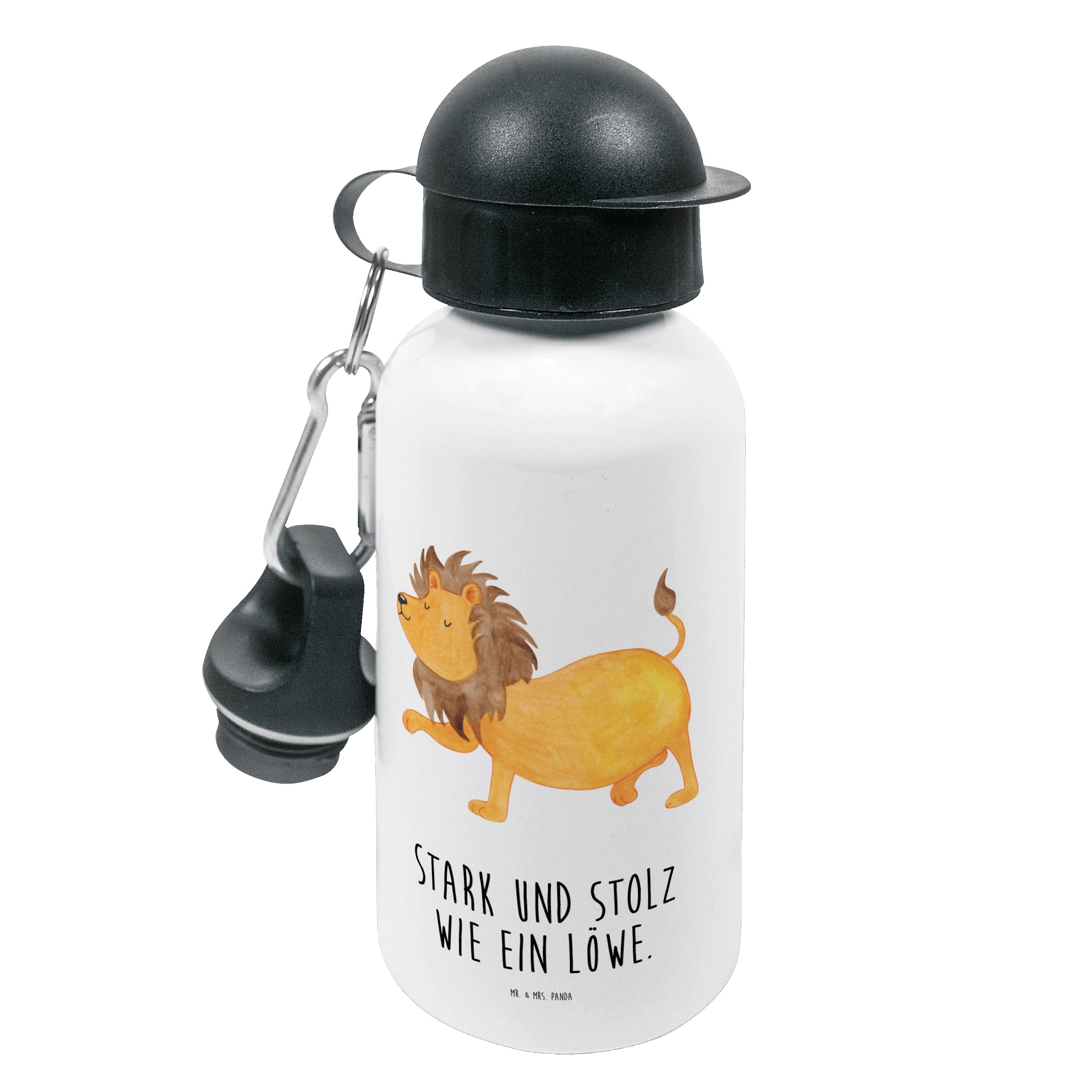 Mr. & Mrs. Panda Trinkflasche Sternzeichen Löwe - Weiß - Geschenk, Aszendent, Kinder Trinkflasche
