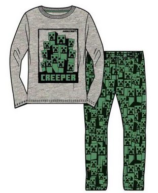 Minecraft Schlafanzug MINECRAFT Kinder Pyjama langer Schlafanzug für Jungen + Mädchen
