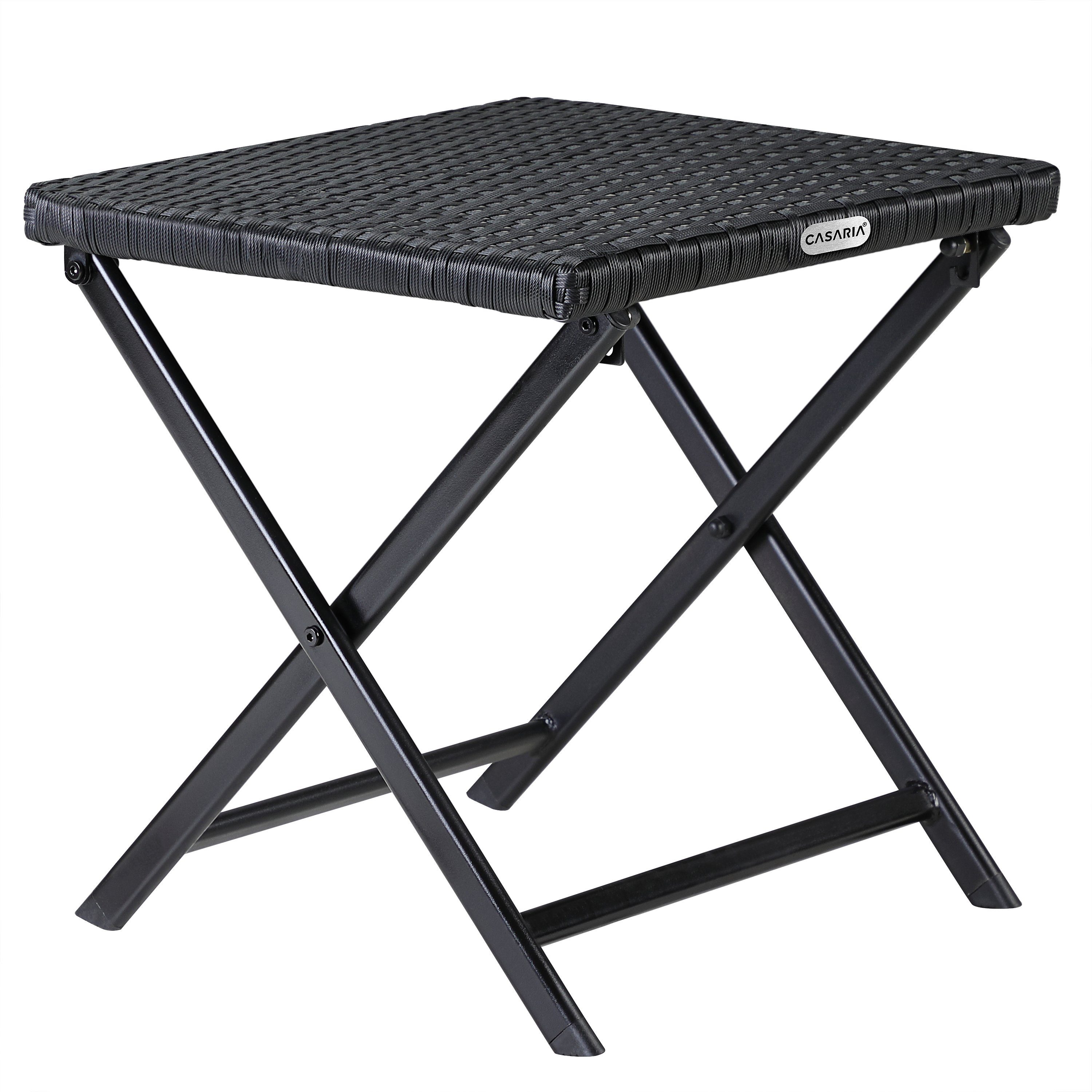 Casaria Gartenstuhl Rom (1 St), Polyrattan 75kg Belastbarkeit 44x40x44cm Klappbar Leicht Tragbar
