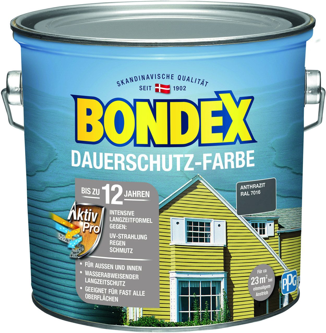 Bondex Holzschutzlasur Bondex Dauerschutz-Holzfarbe 2,5 L anthrazit