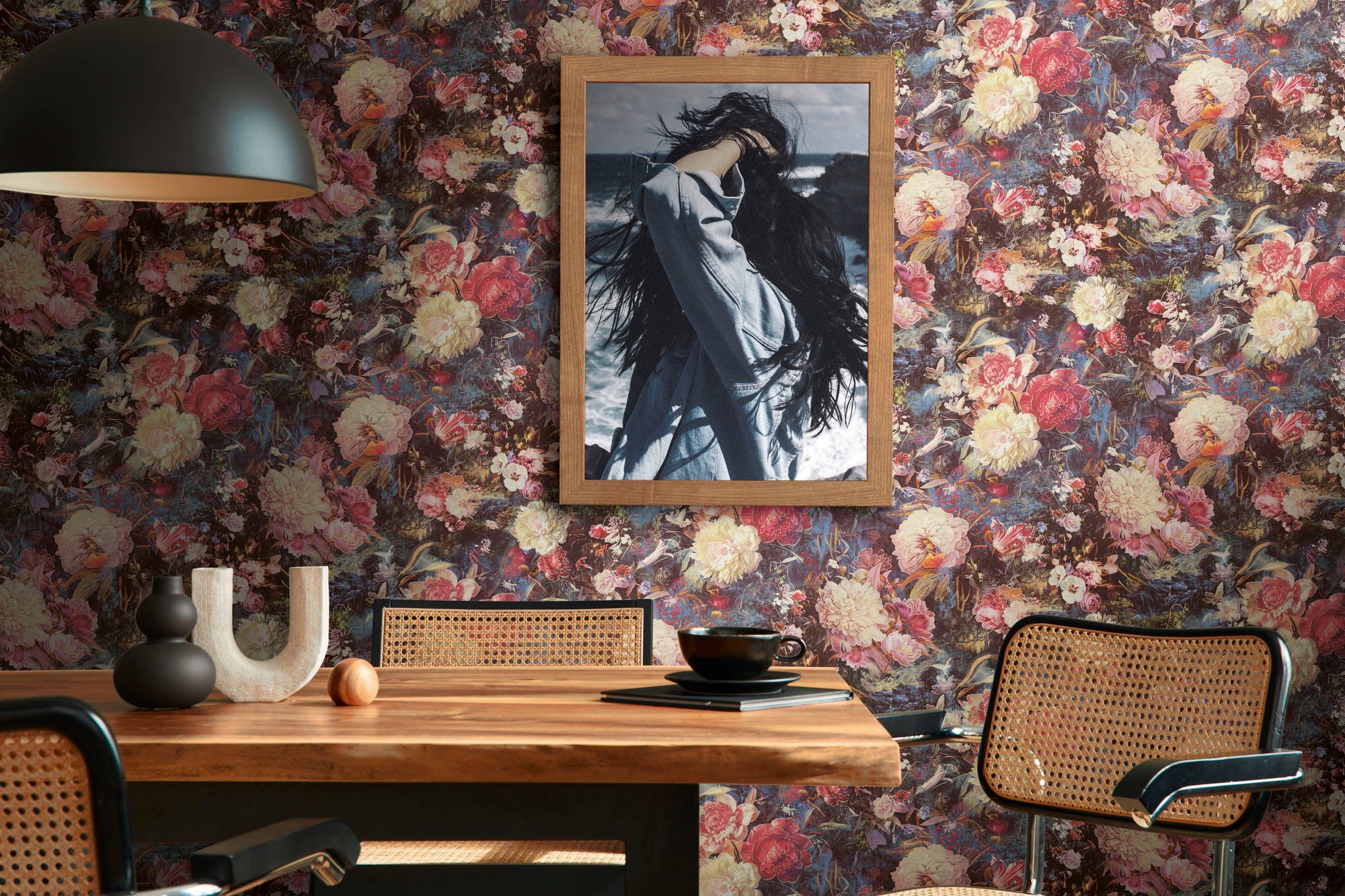 A.S. Création Vliestapete THE BOS Blumentapete Floral, leicht strukturiert, leicht glänzend, abstrakt, gemustert, (1 St), Blumenwand Tapeten Wohnzimmer Schlafzi – Bild 5 von 5