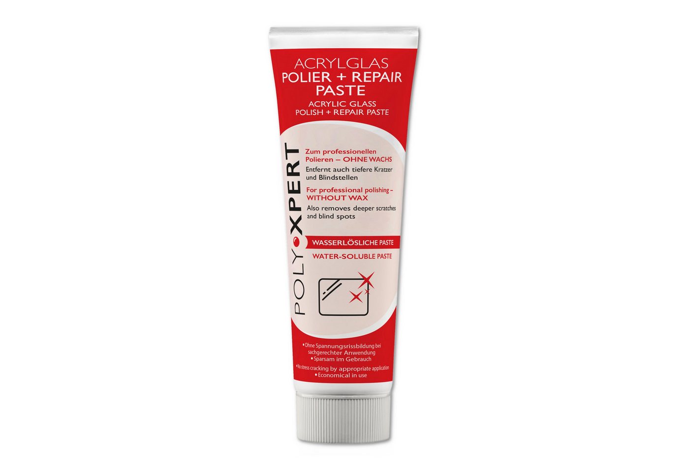 PolyXpert PolyXpert Polier und Repair Paste 75ml Tube für Acrylglas Politur (1 St), hinterlässt einen schützenden Film