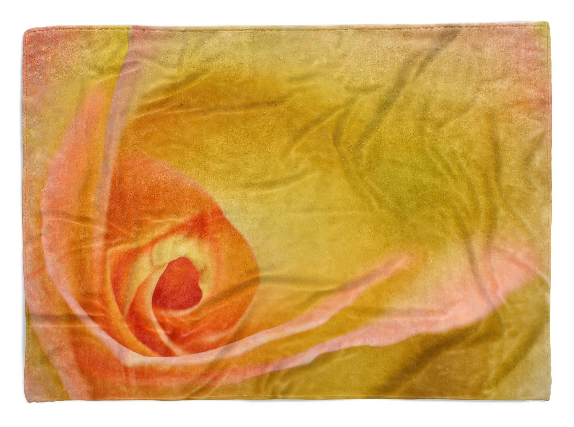 Sinus Art Handtücher Handtuch Strandhandtuch mit Handtuch Baumwolle-Polyester-Mix Kuscheldecke (1-St), Blume Bl, Saunatuch Fotokunst Fotomotiv