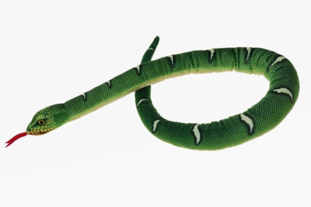 Kuscheltier Grüner Baumpython 100 cm Schlange Plüschtier