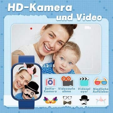 BIGGERFIVE Smartwatch (1,5 Zoll, SIM Karte), HD Touchscreen Kamera Musik Video Player Audiobook Habit Tracking