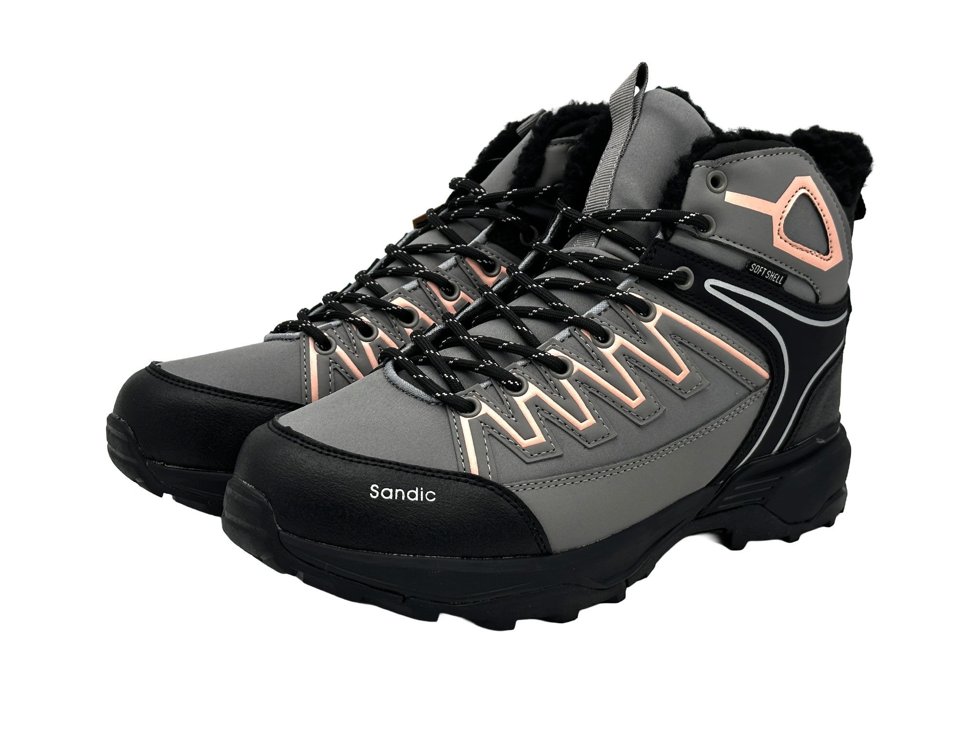 Nowaland Warm gefütterte Wanderschuhe mit rutschfester Profilsohle Winterstiefel Wasserabweisend, robust und warm gefüttert