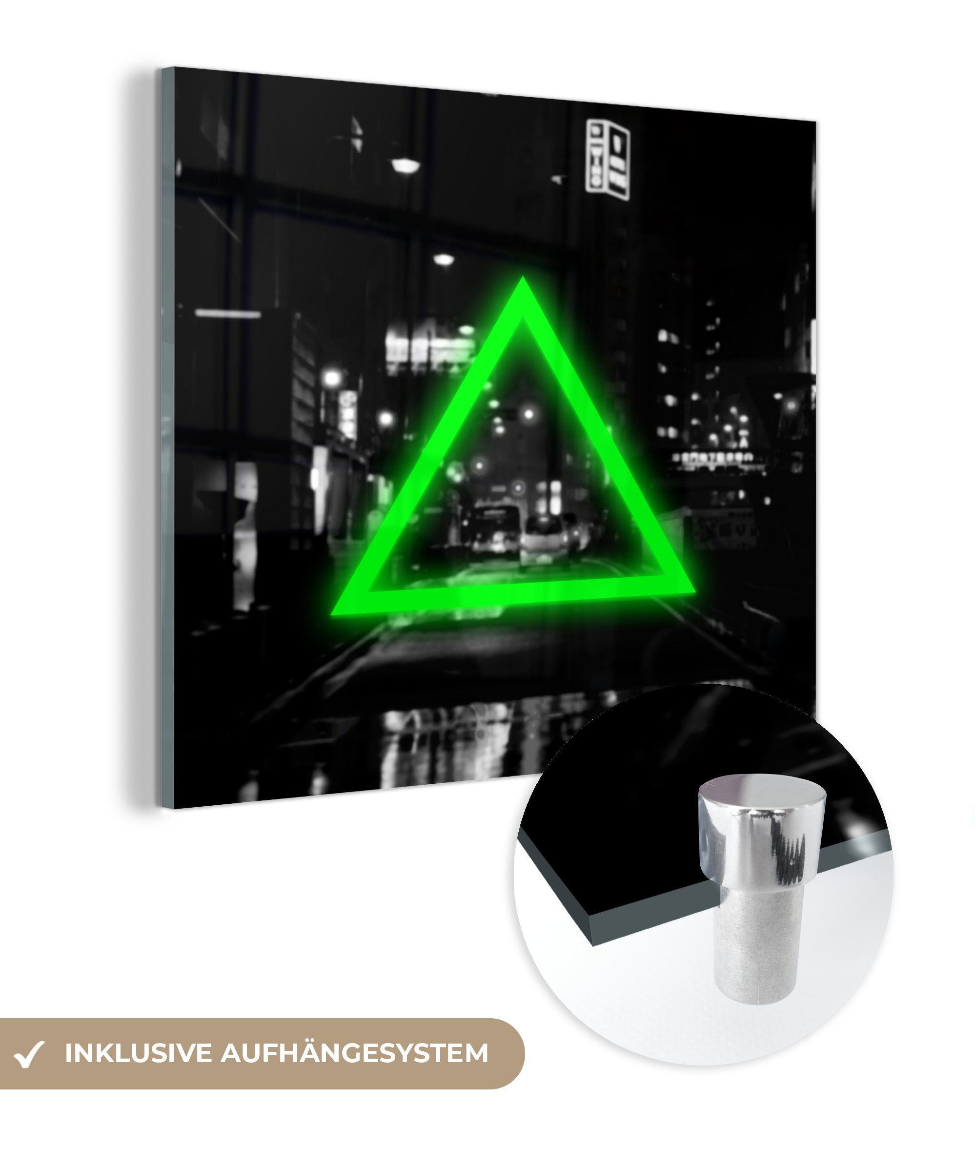 MuchoWow Acrylglasbild Spiele - Controller - Grün, (1 St), Glasbilder - Bilder auf Glas Wandbild - Foto auf Glas - Wanddekoration