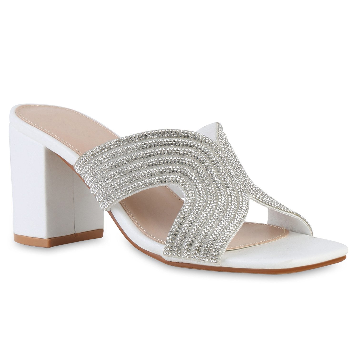 VAN HILL 841386 Sandalette Damen Pantoletten Sandaletten Elegant Strass Par günstig online kaufen