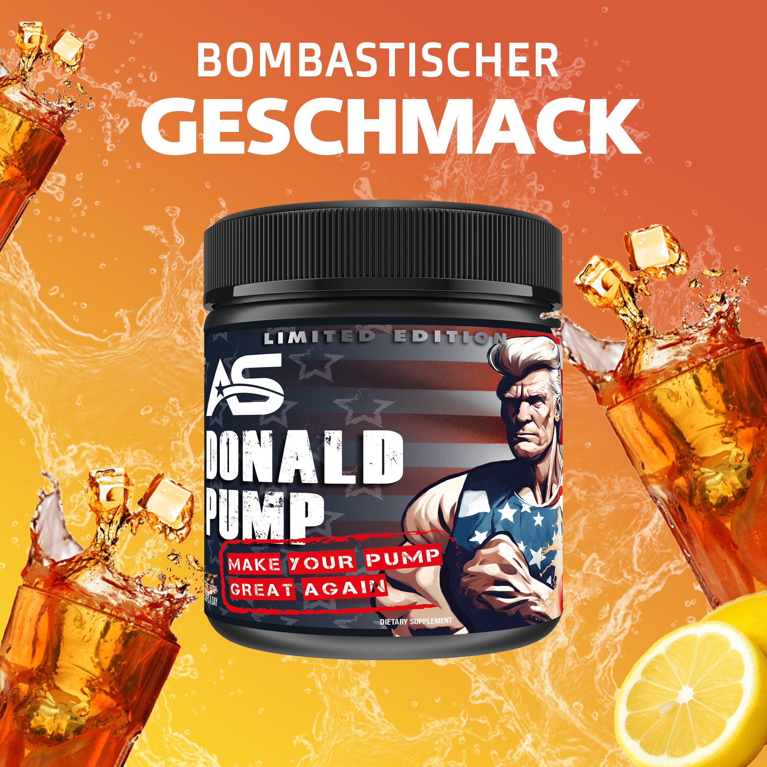 American Supps Donald Pump Booster PRE-WORKOUT für BODYBUILDING Pulver, 510 g