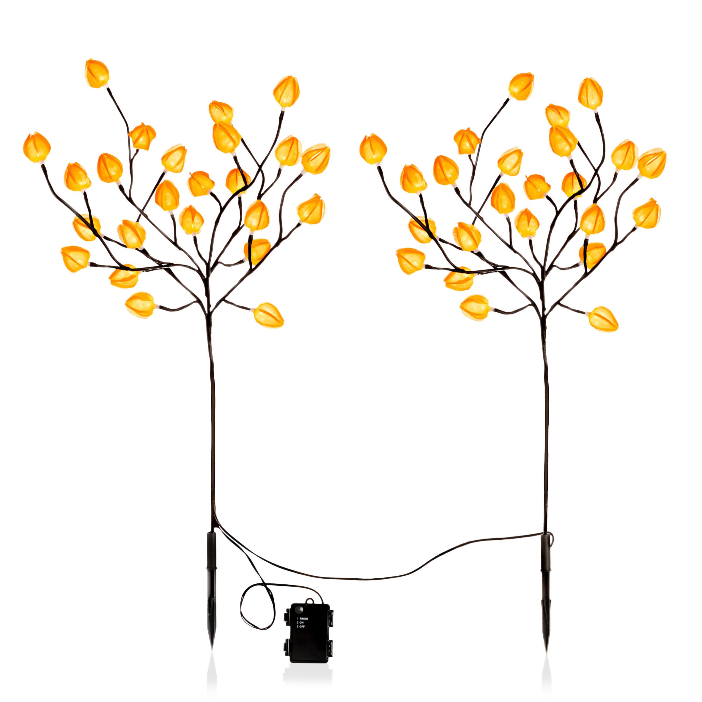Spetebo Gartenstecker LED Garten Stecker Physalis warm weiß - 2er Set (Set, günstig online kaufen