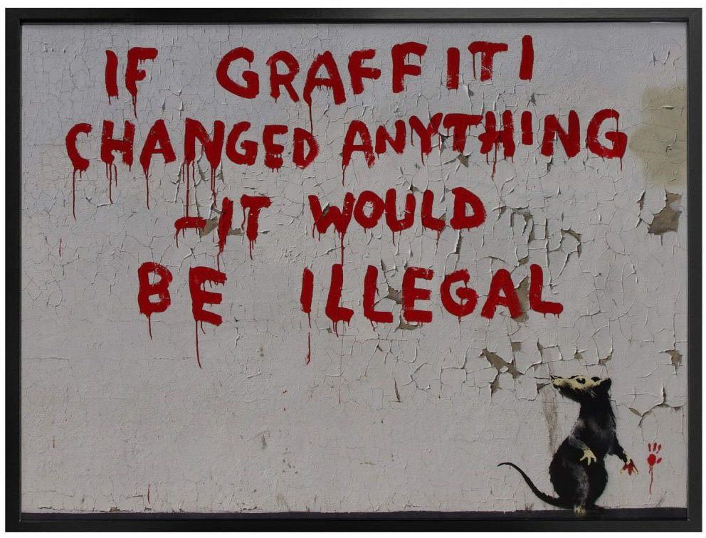 Graffiti changed anything, Bild, Wall-Art Wandbild, graffiti If (1 Poster St), Wandposter Poster, Straßenkunst